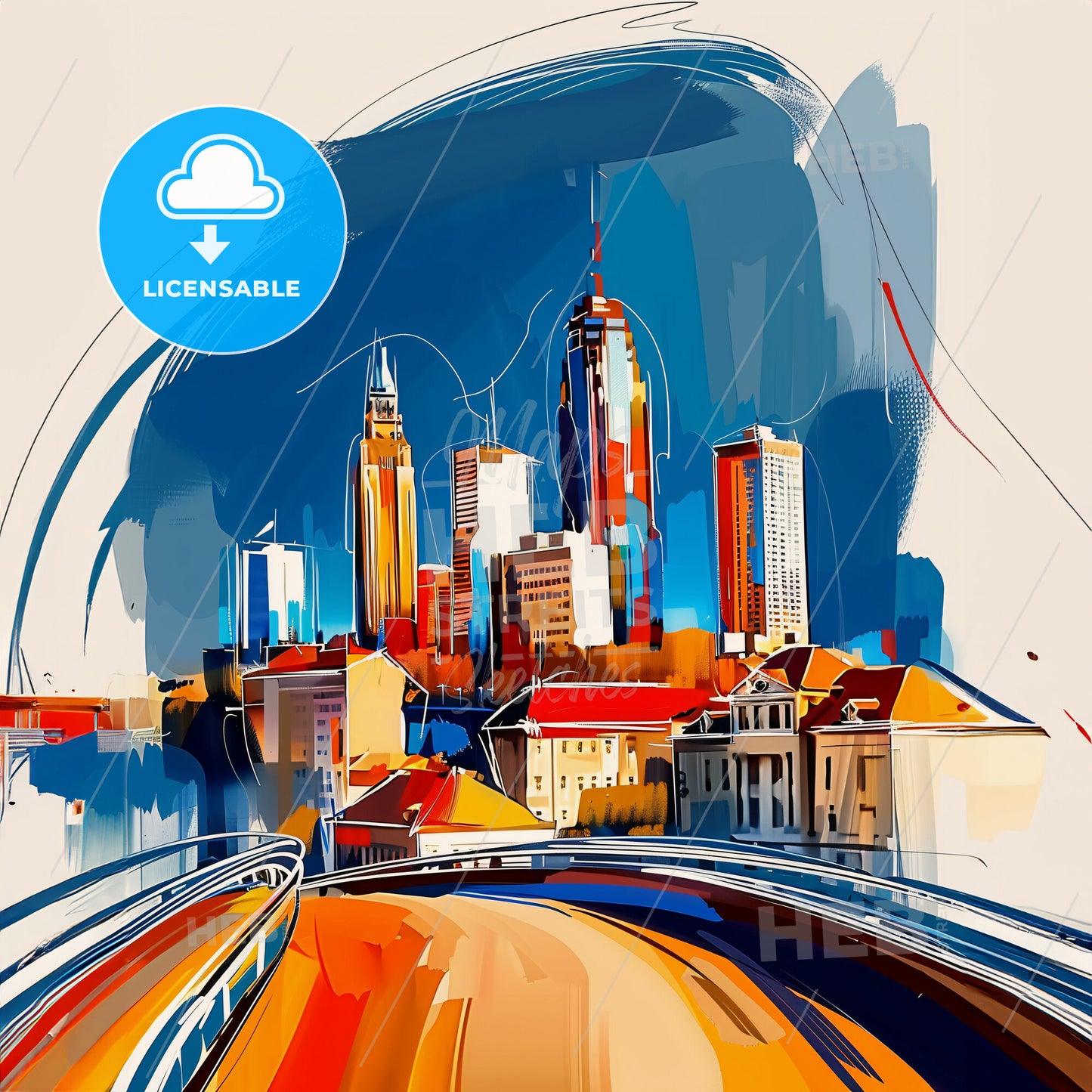 Vibrant Fort Wayne, Indiana - A Painting Of A City