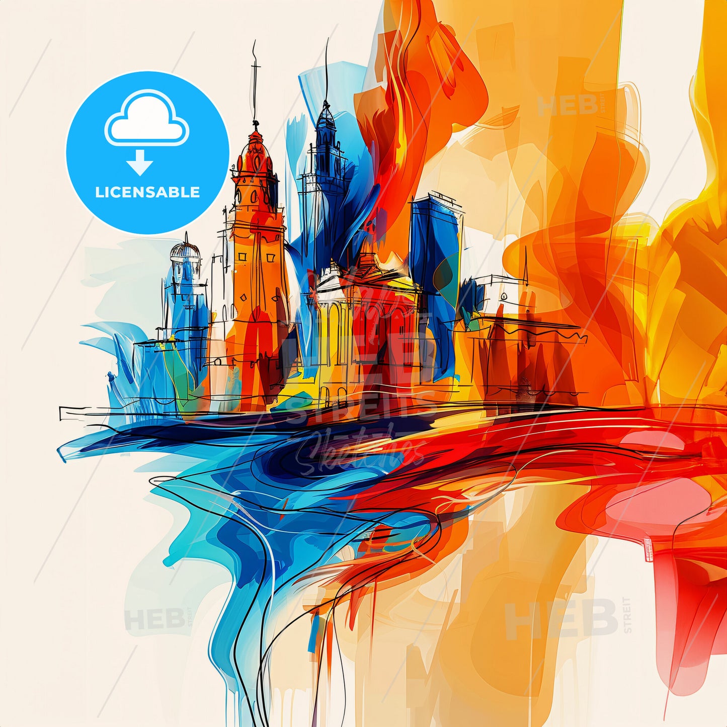 Vibrant Fort Worth, Texas - A Colorful Cityscape With Buildings And A Bridge