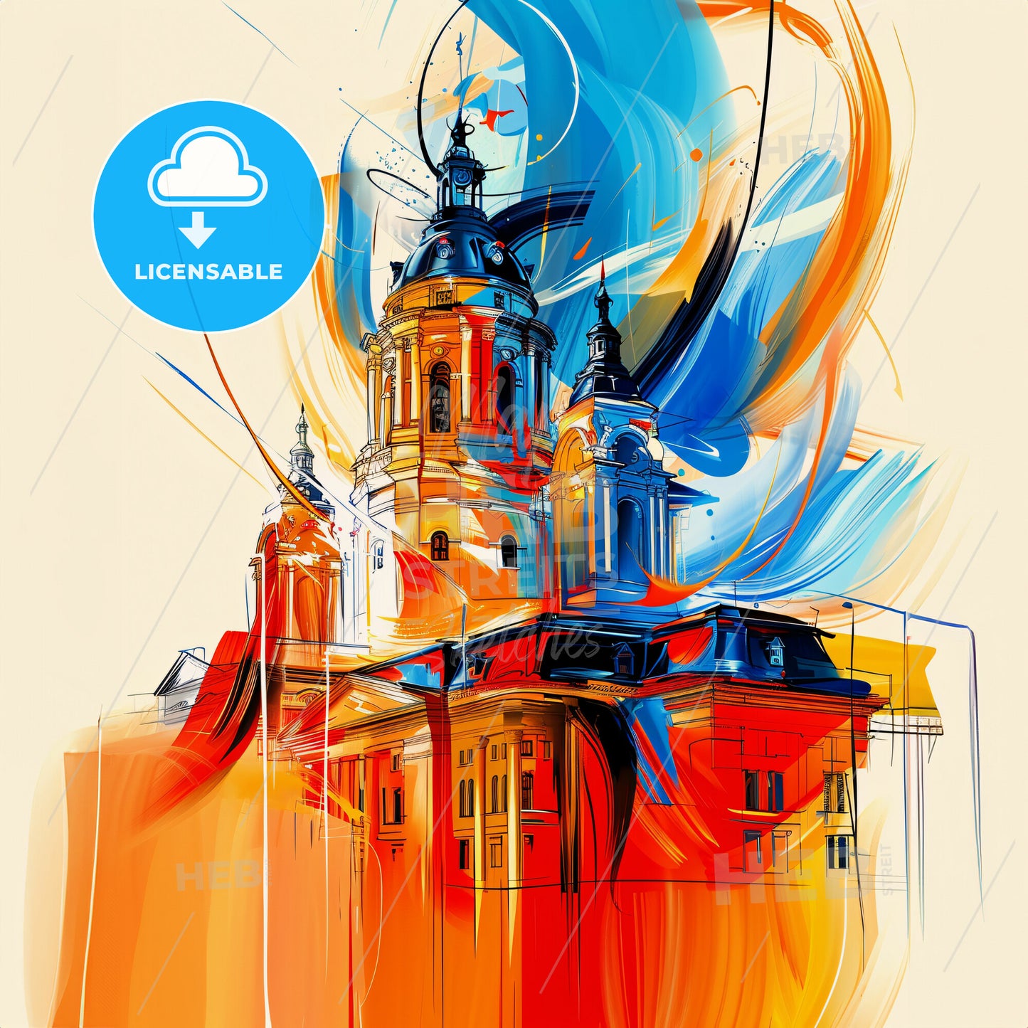 Vibrant Fort Worth, Texas - A Painting Of A Building