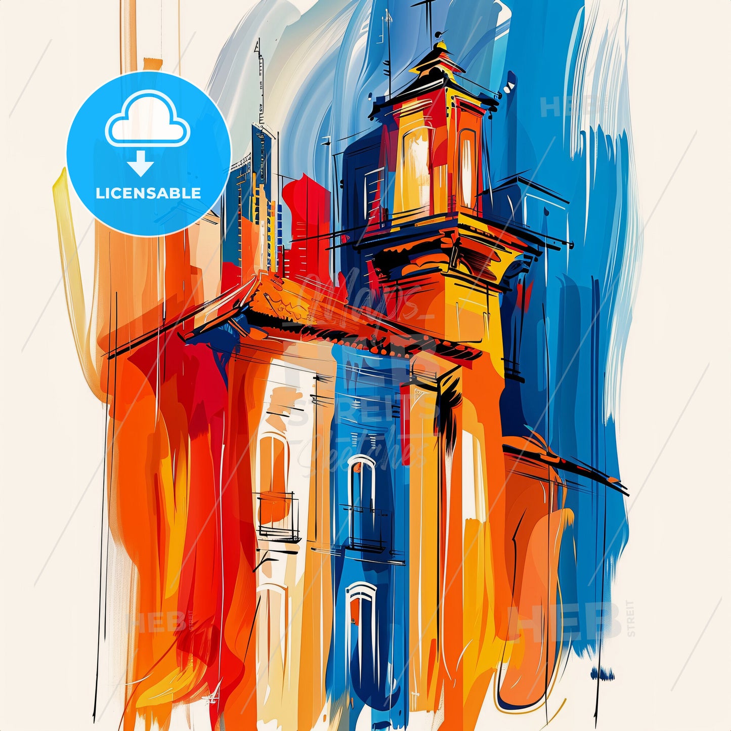 Vibrant Fortaleza, Brazil - A Painting Of A Building