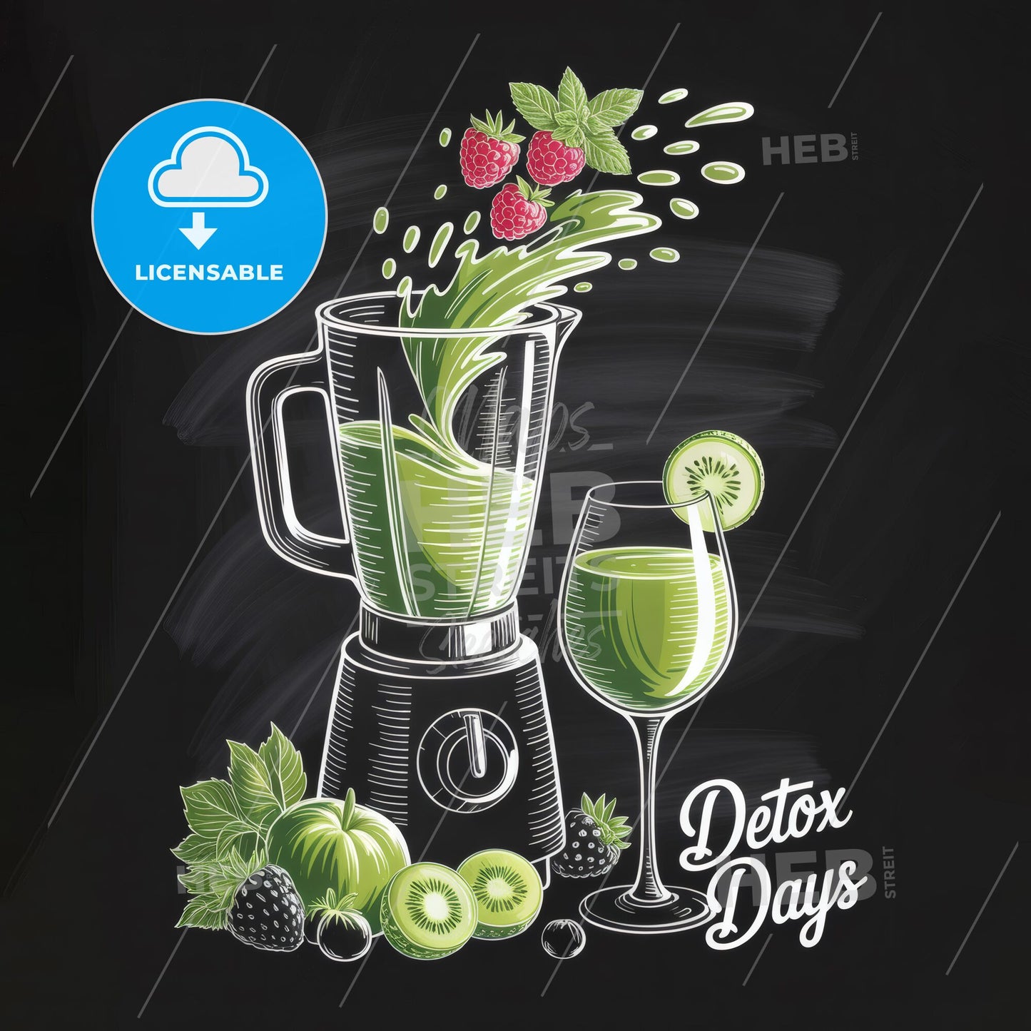 Fresh Detox Smoothie Blend with Berries and Mint for a Healthy Lifestyle Visual