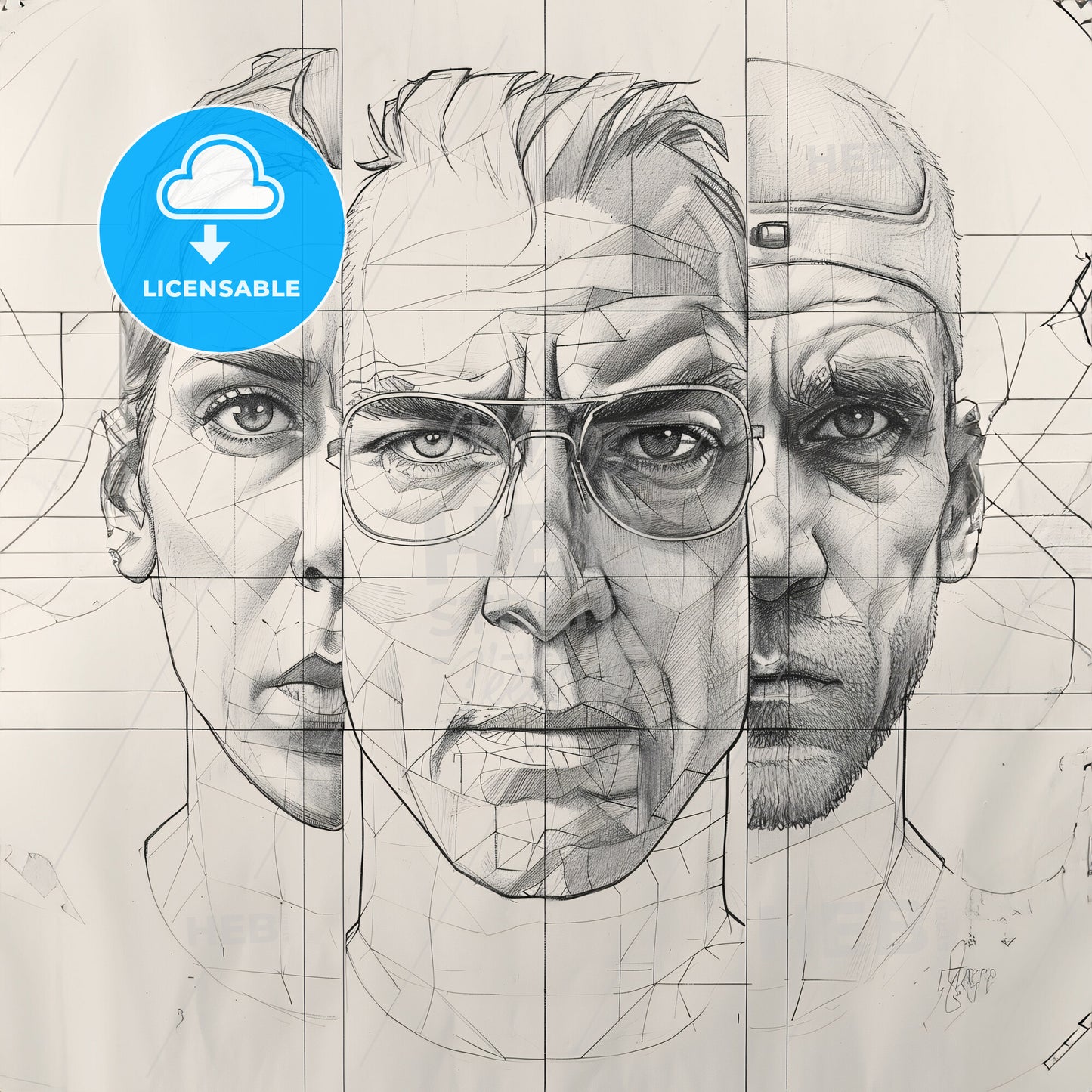 A Drawing Of A Man's Face