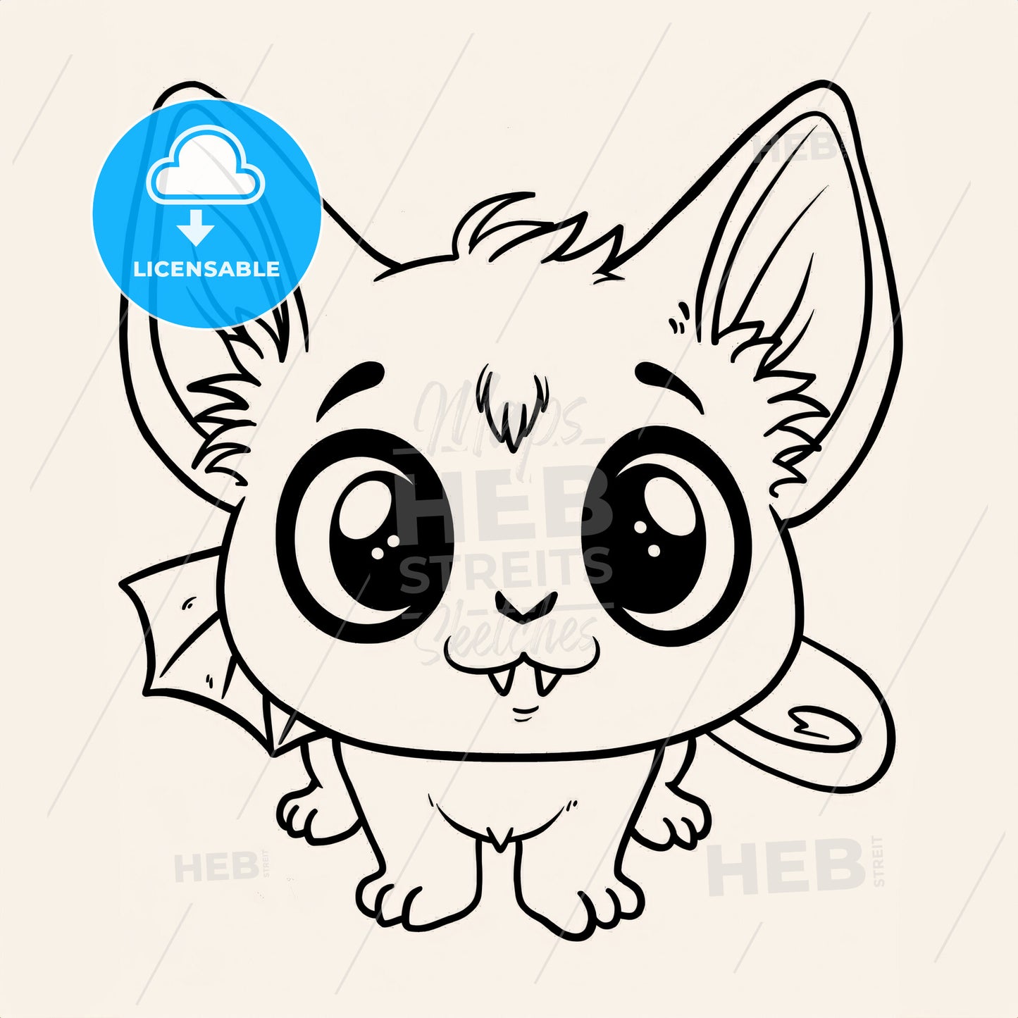 Giant Bat With No Smile And No Tale - A Cartoon Of A Bat