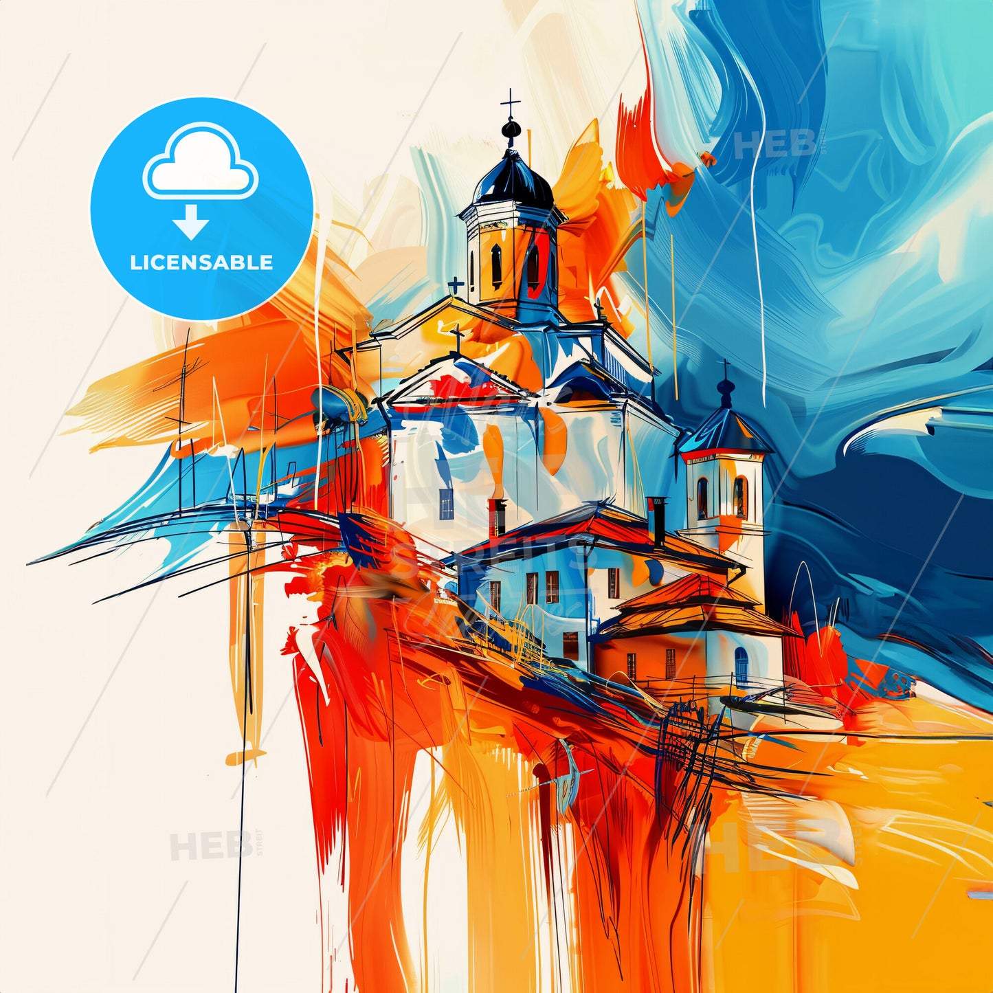 Vibrant Gori, Georgia - A Painting Of A Building