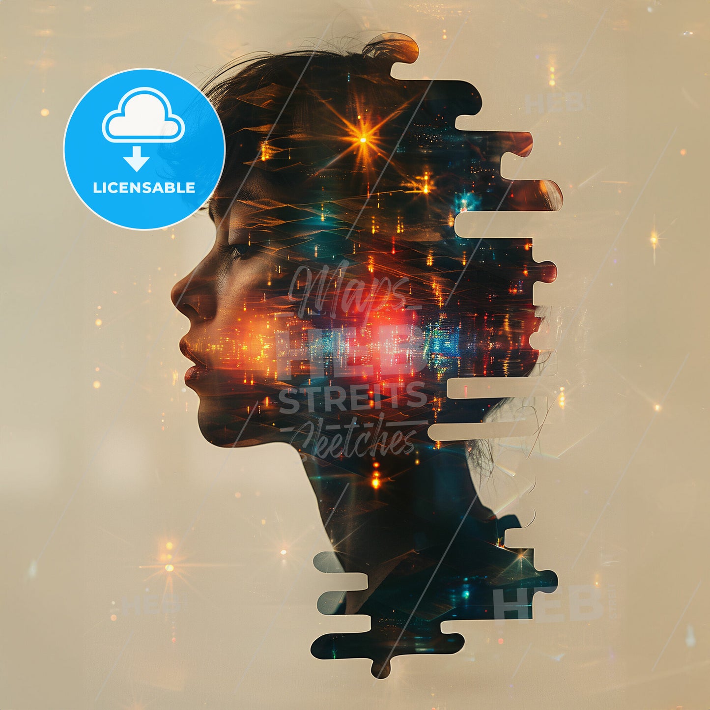 Haze and Maze: The Puzzle of Perception - A persons profile with a colorful background