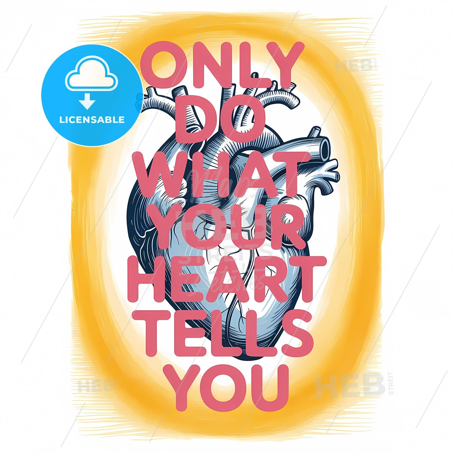 Heartfelt Wisdom: Anatomical Art with Inspirational Typography