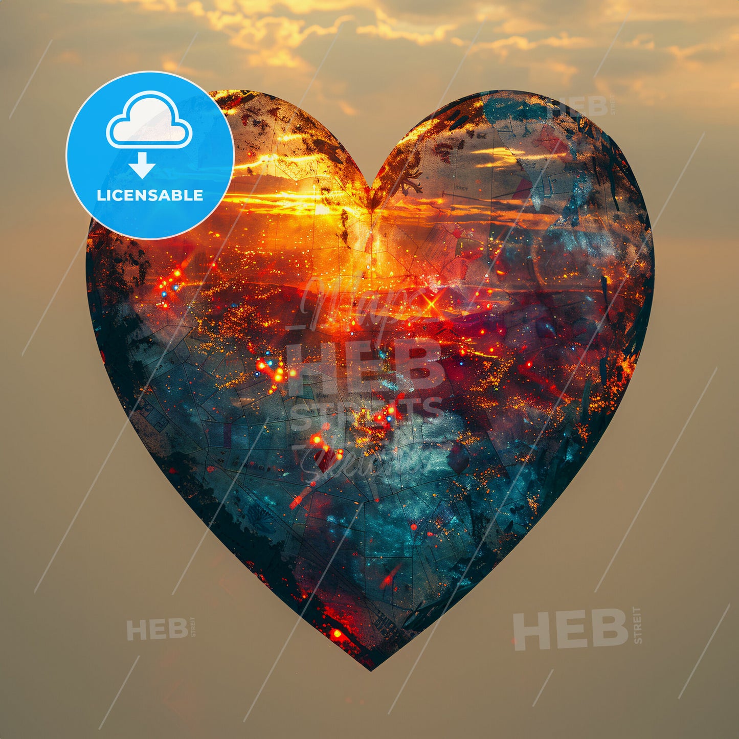 Hearts and Charts: The Map of Emotion - A heart shaped object with a sunset behind it