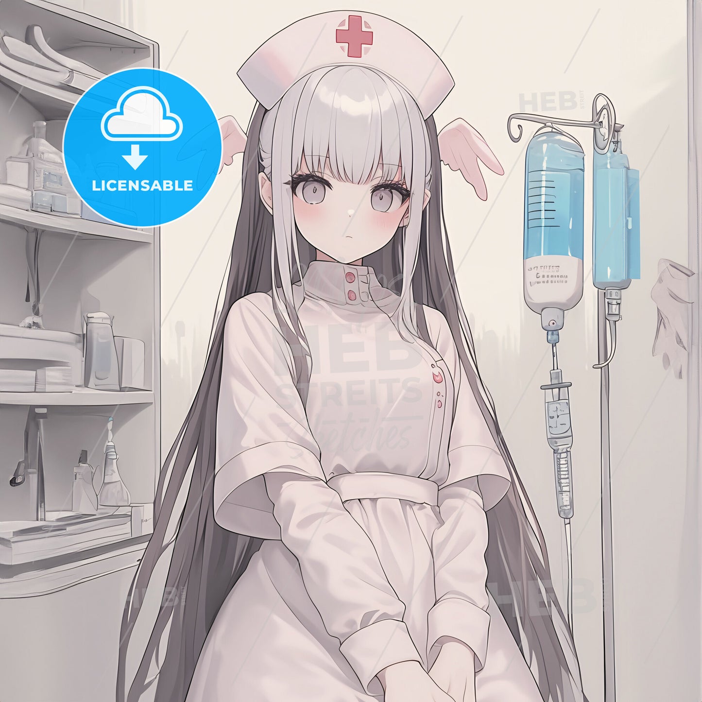 A Cartoon Of A Nurse In A Room
