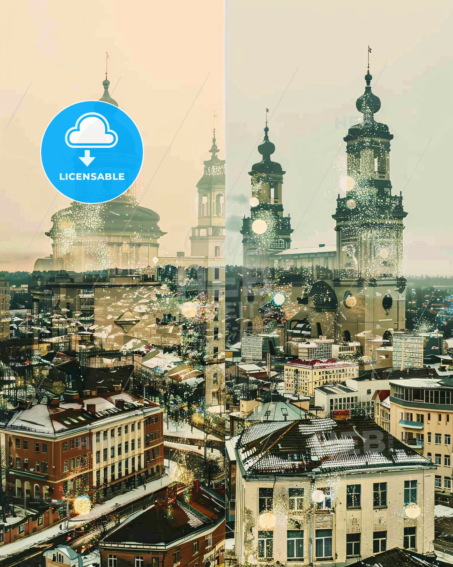 Siauliai Skyline Panorama Architectural Composite Art - A city with many buildings