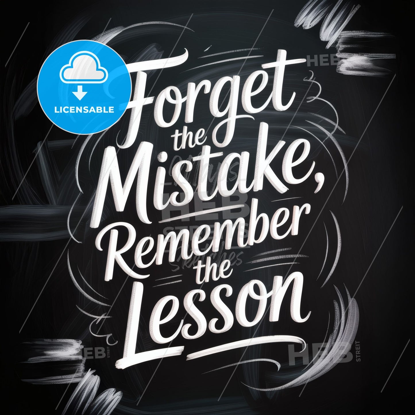 Inspirational Chalkboard Quote: Forget the Mistake, Remember the Lesson for Personal Growth and Motivation.