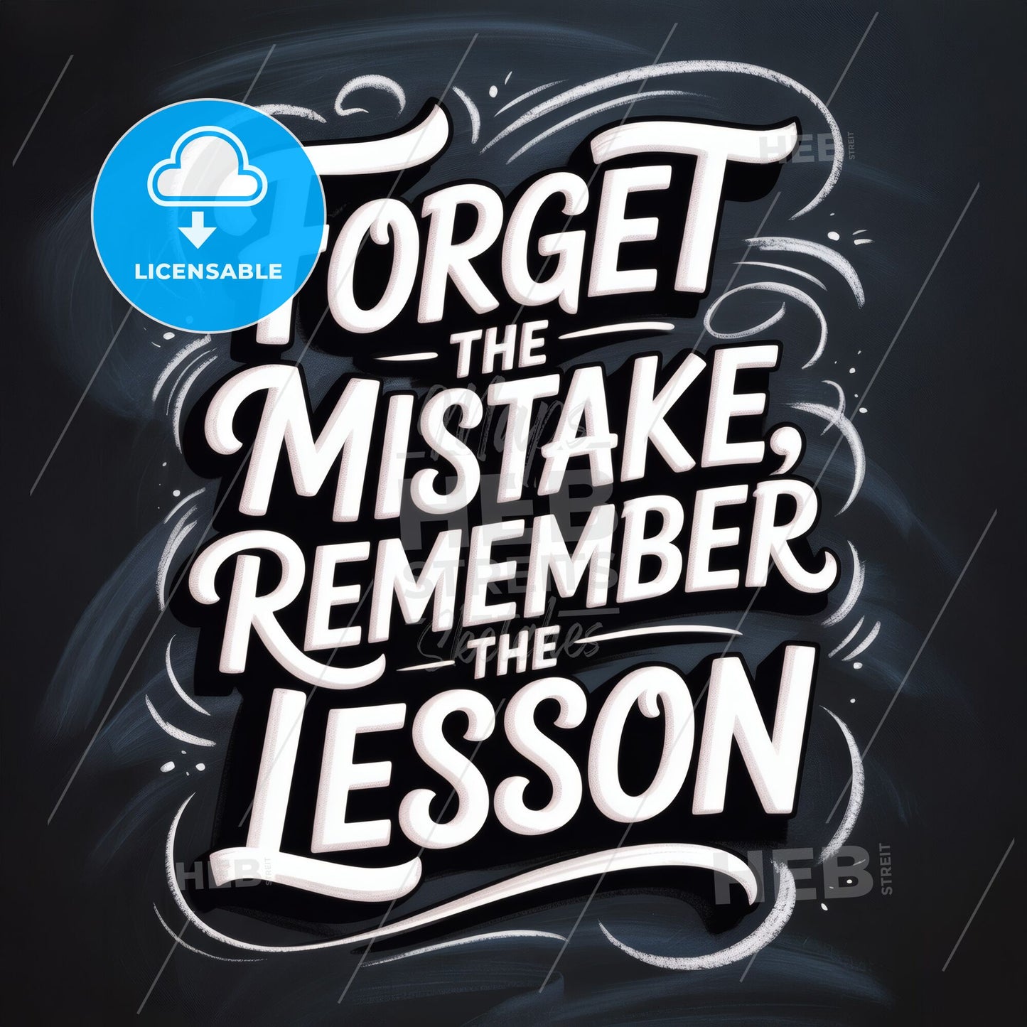 Inspirational Typography: Embrace Growth by Learning from Mistakes with a Motivational Quote