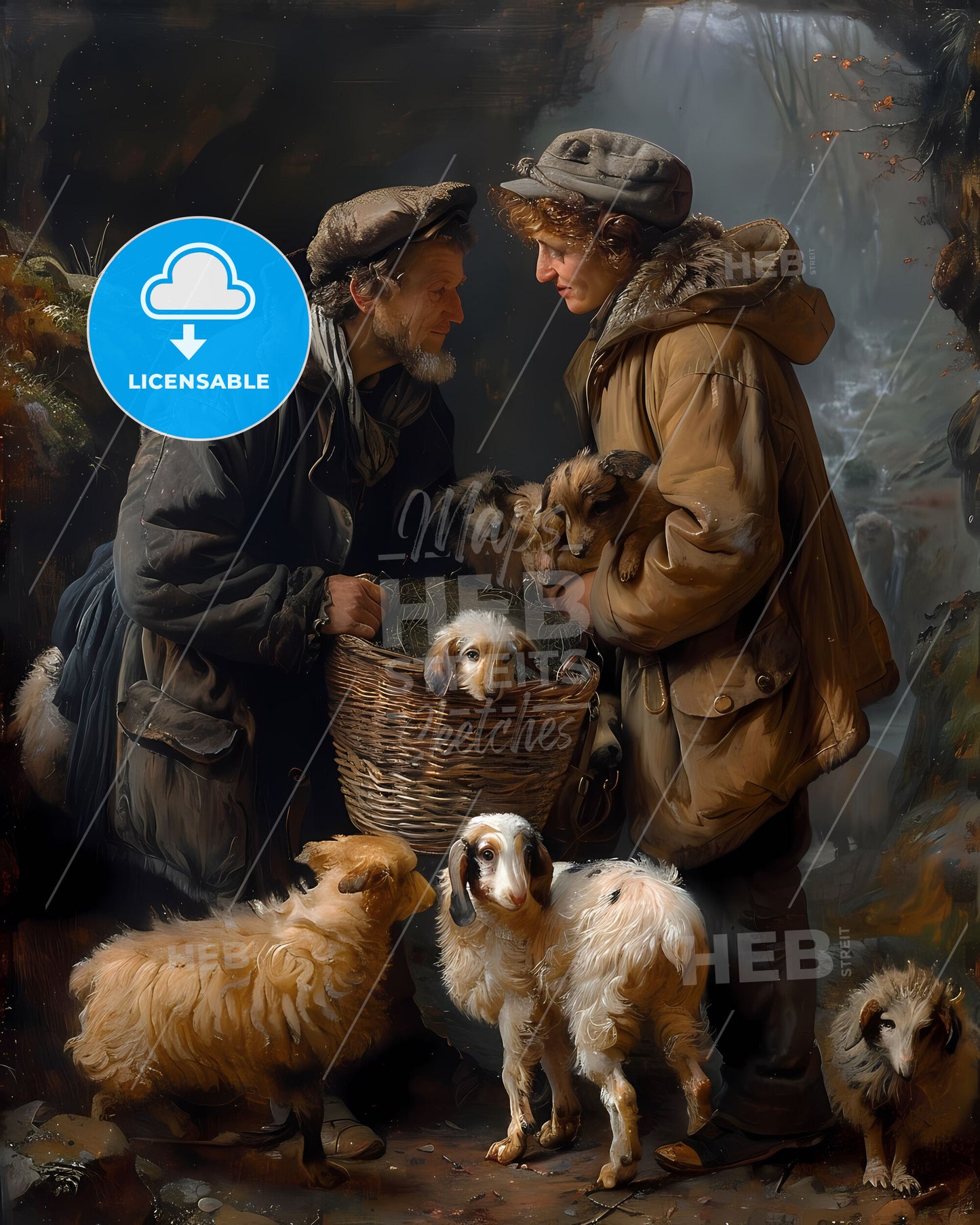 Johann Gottfried Herder Language Origin Artwork Painting Sheep Basket Man Woman