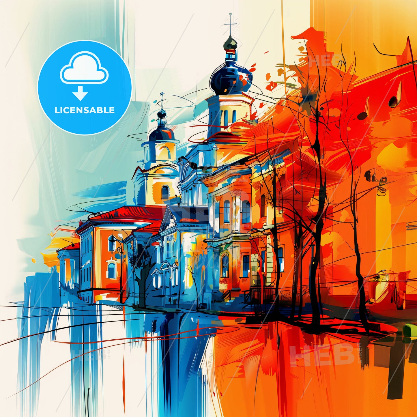 Vibrant Краснодар, Russia - A Painting Of A Building