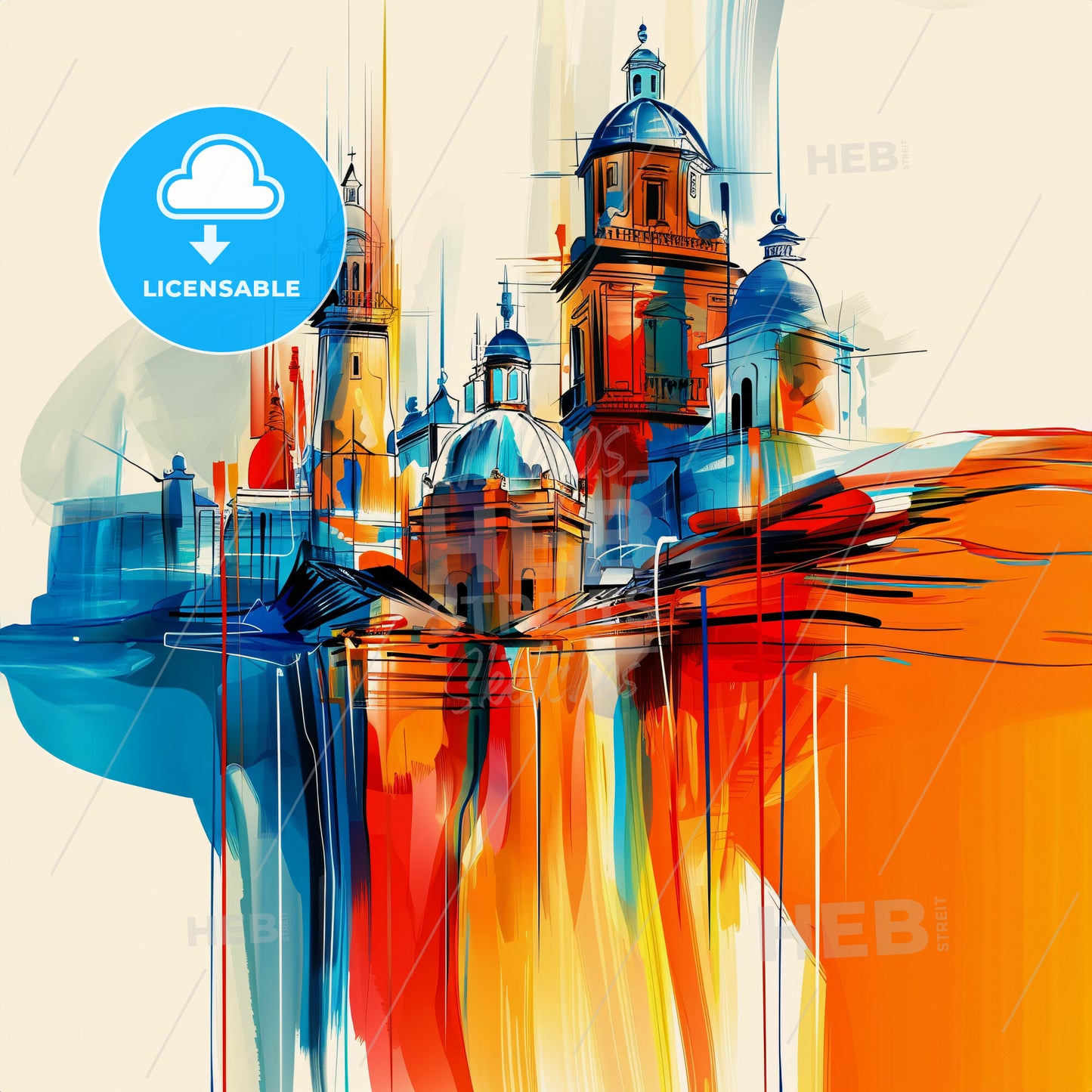 Vibrant Las Palmas De Gran Canaria, Spain - A Colorful Painting Of A Building