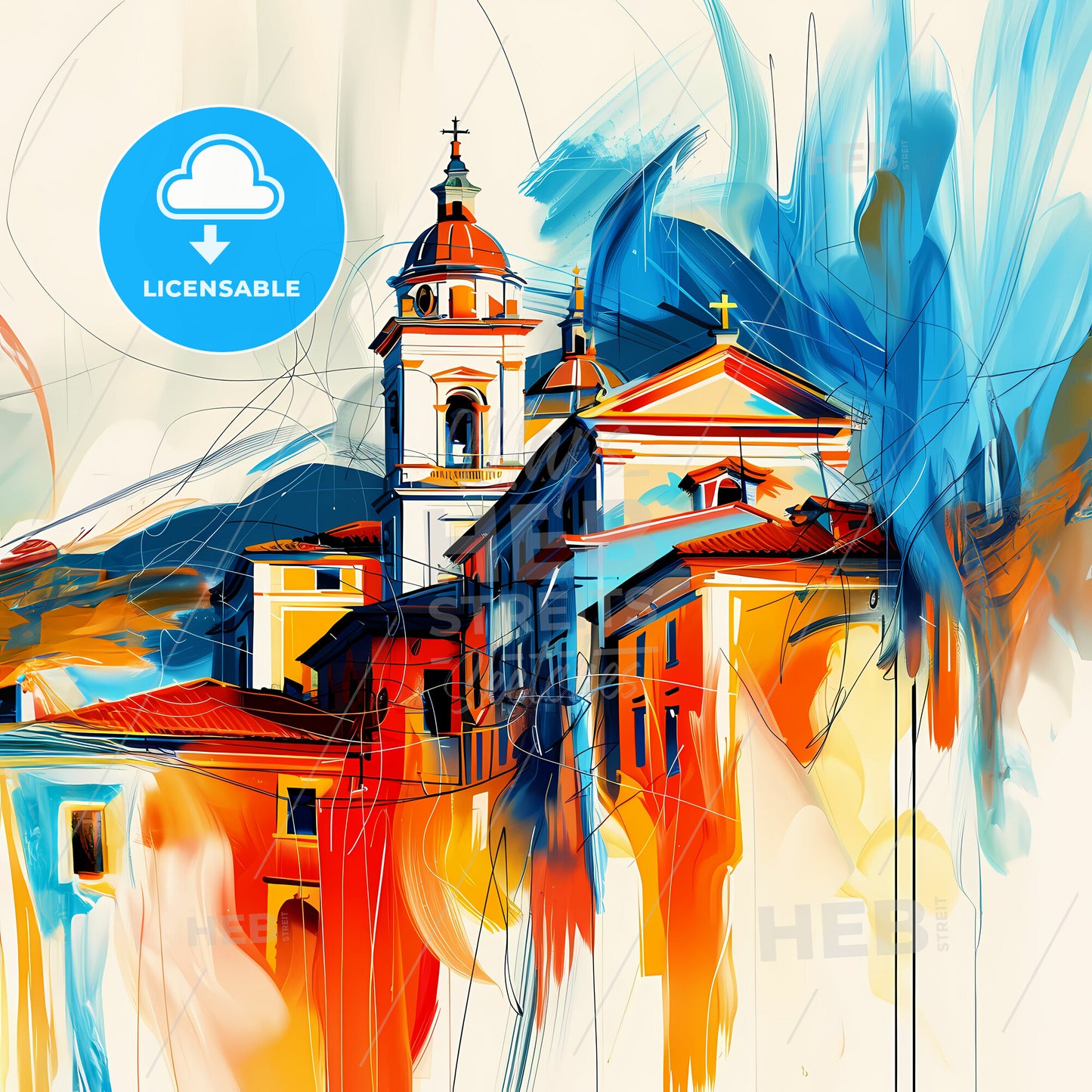 Vibrant Latina, Italy - A Painting Of A Building