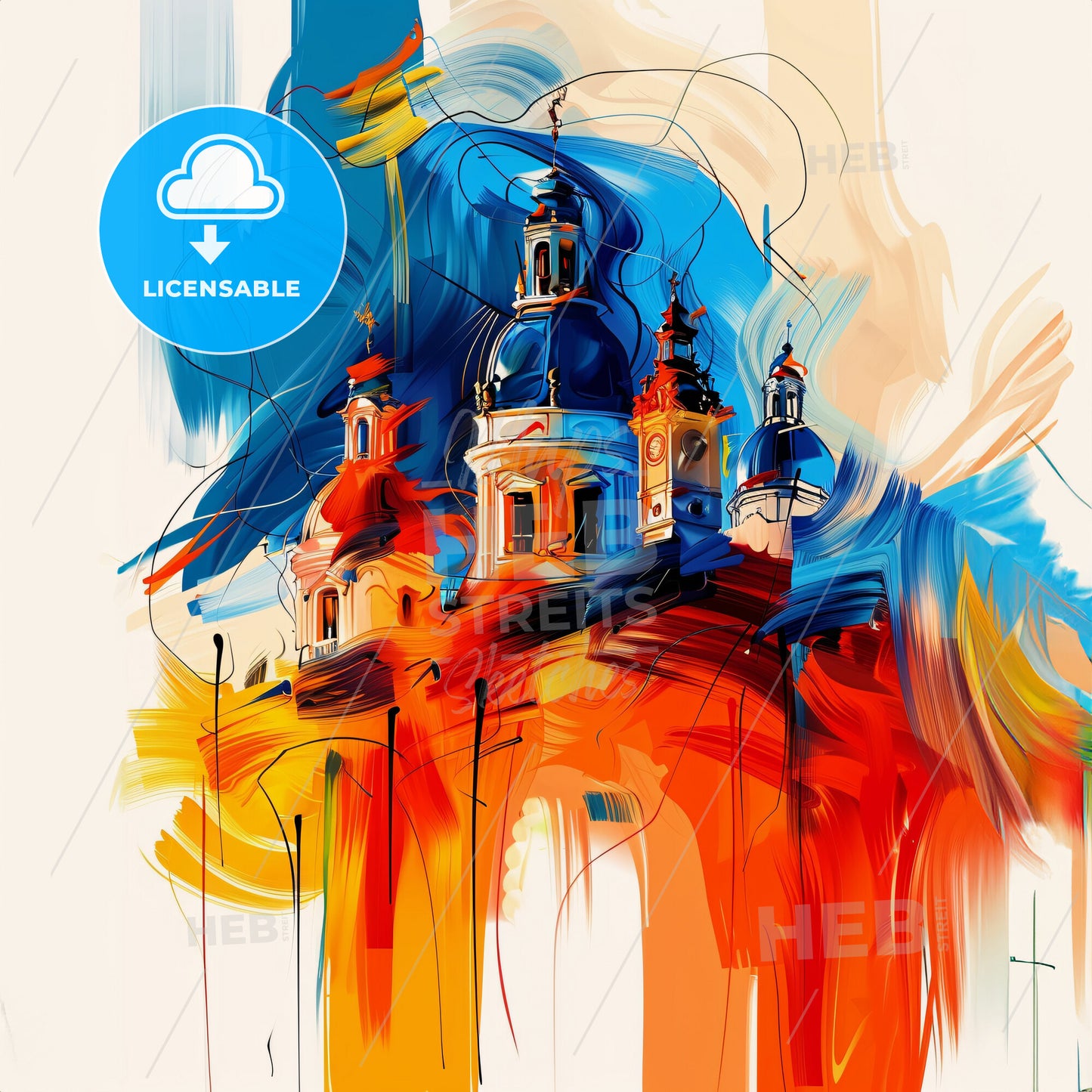 Vibrant Latina, Spain - A Painting Of A Building