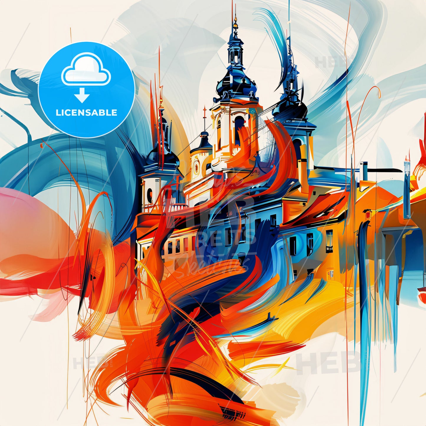 Vibrant Le Blanc-Mesnil, France - A Painting Of A Building With Colorful Paint