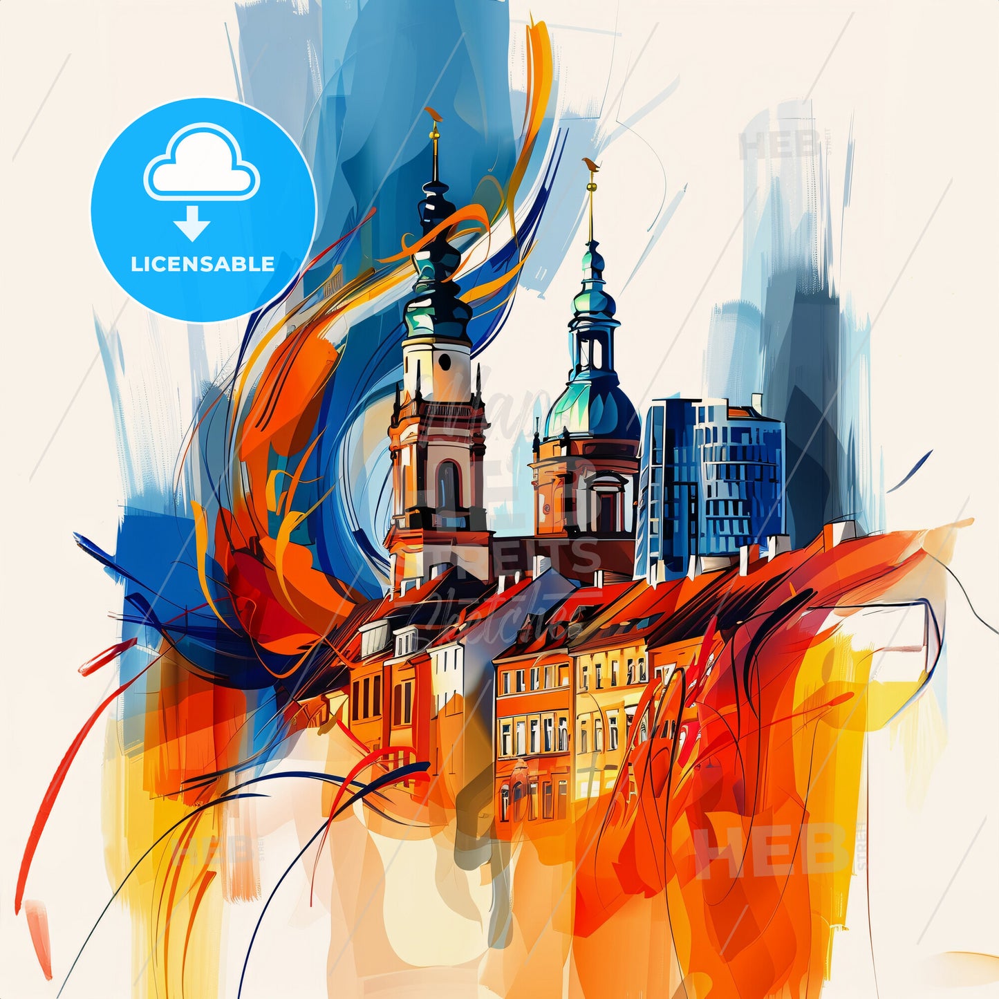 Vibrant Leipzig, Germany - A Painting Of A City