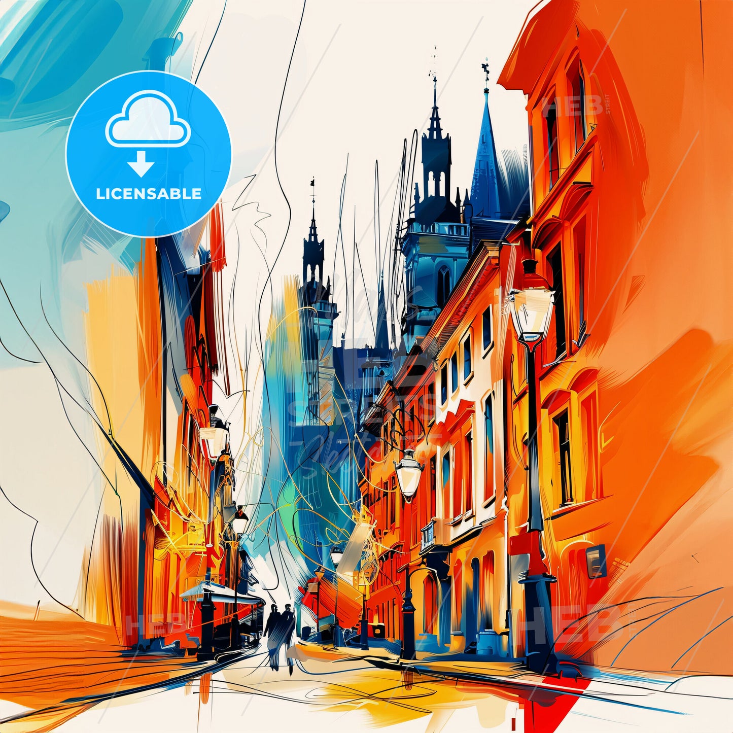 Vibrant Leuven , Belgium - A Street With Buildings And People Walking