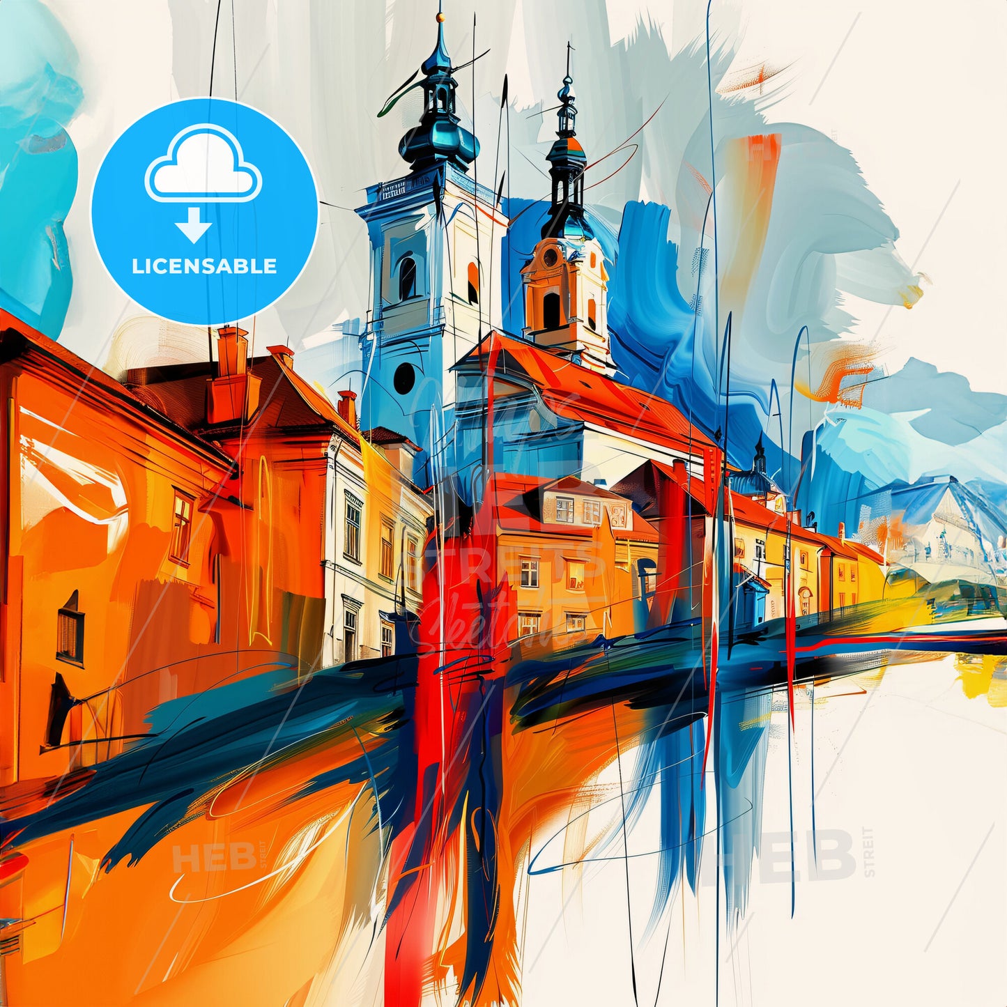 Vibrant Liberec, Czechia - A Painting Of A Building