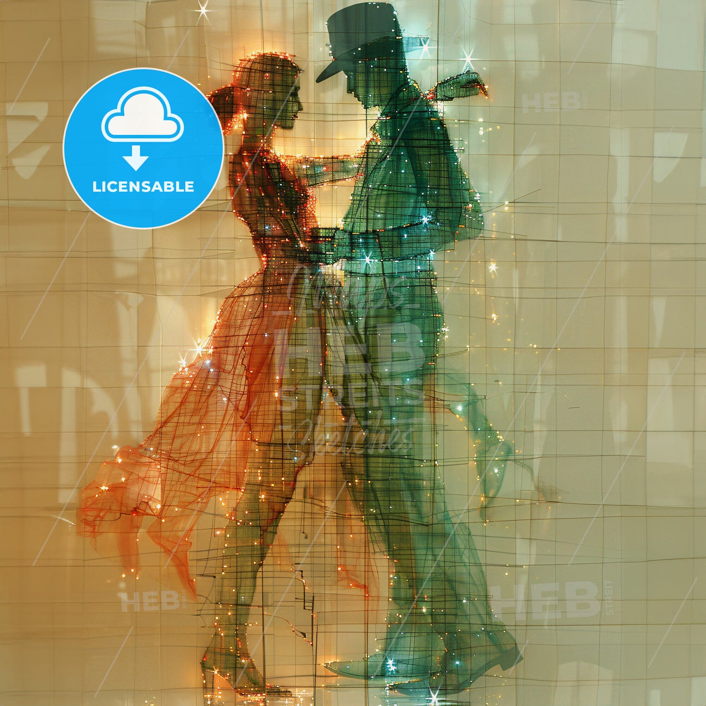 Light and Night: Twilight’s Tango - A man and woman dancing