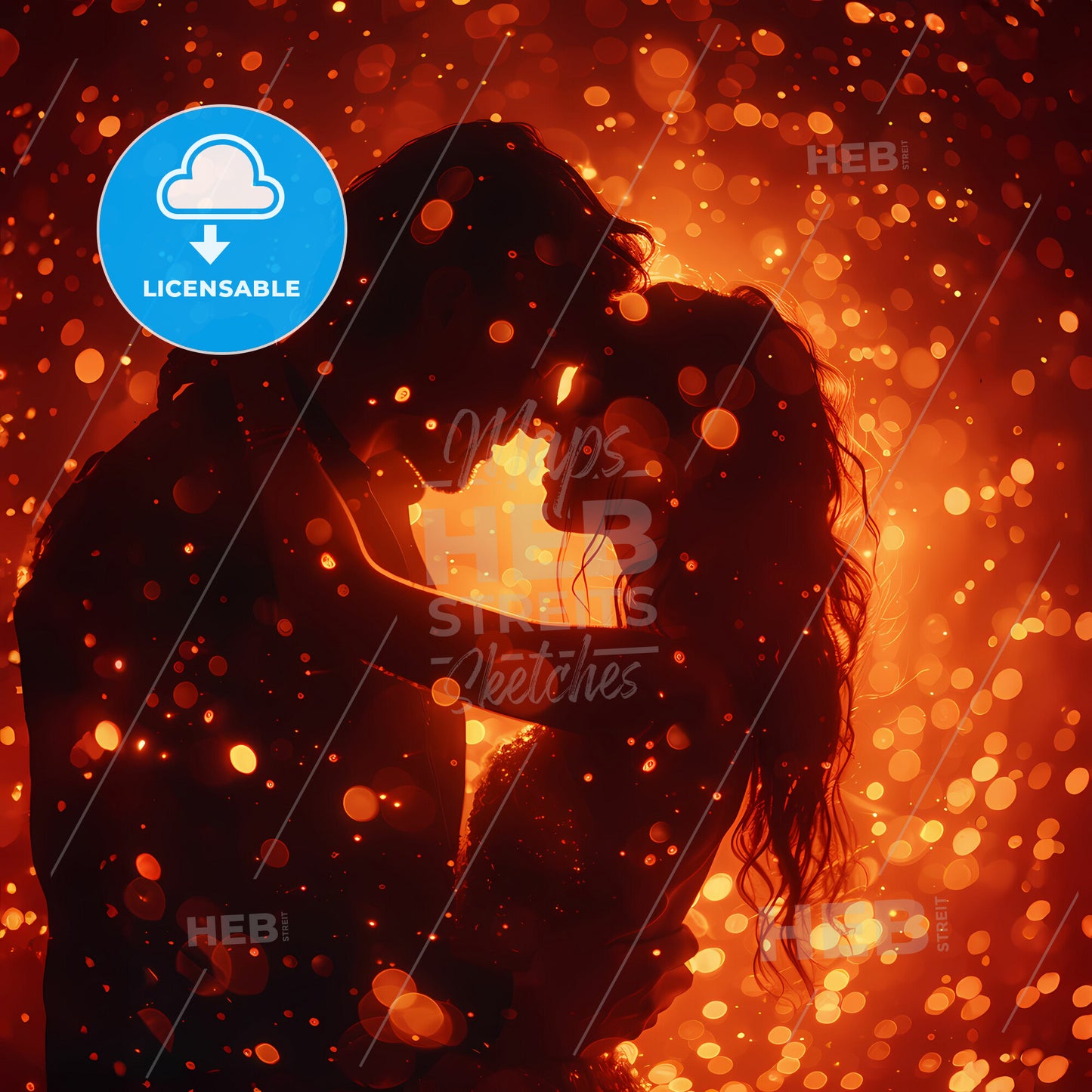 Light and Night: Twilight’s Tango - A man and woman kissing in the snow