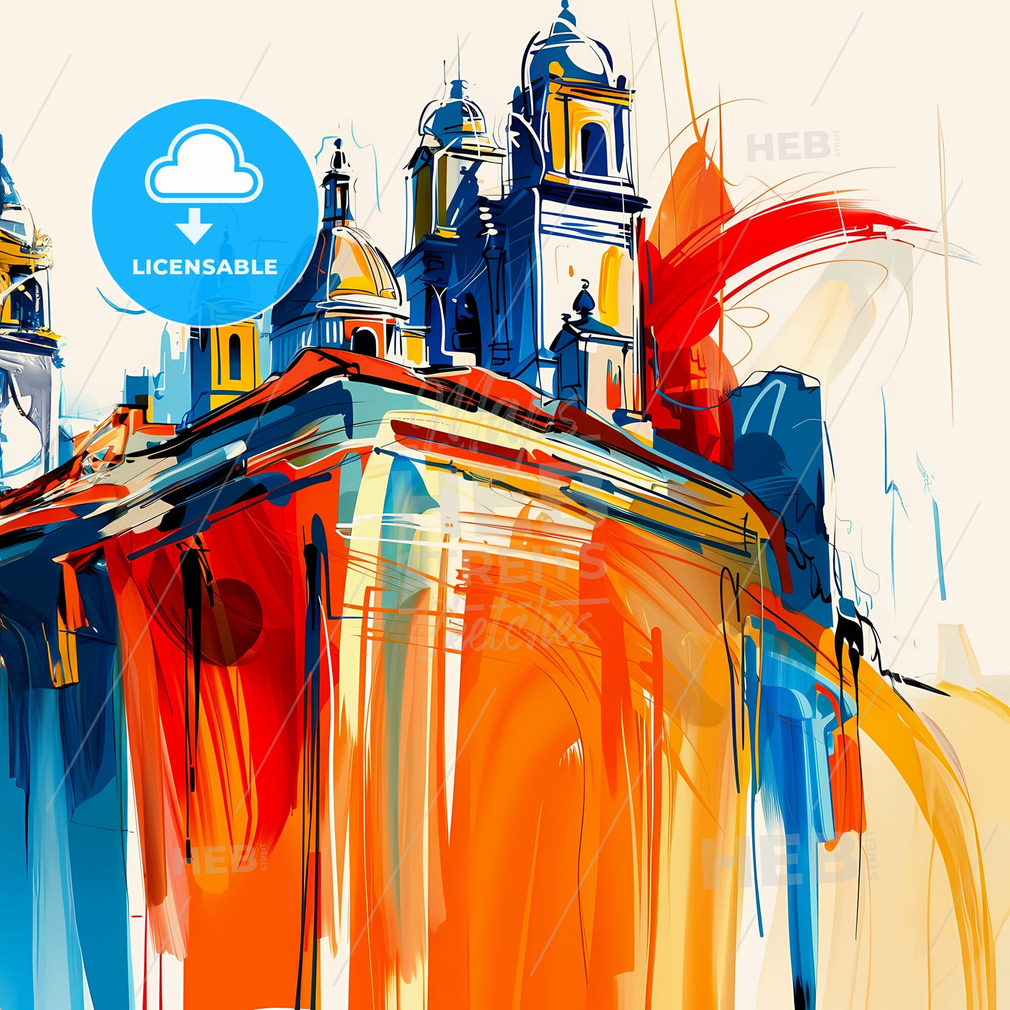 Vibrant Lima, Peru - A Colorful Painting Of A Building