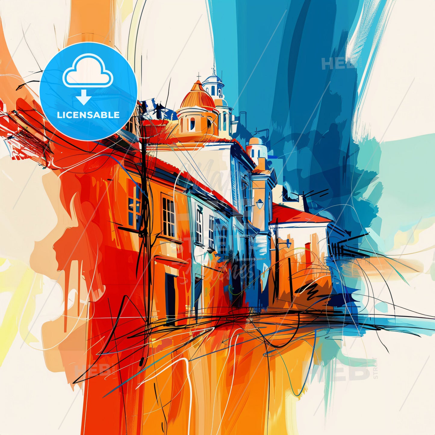 Vibrant Limassol , Cyprus - A Painting Of A Building