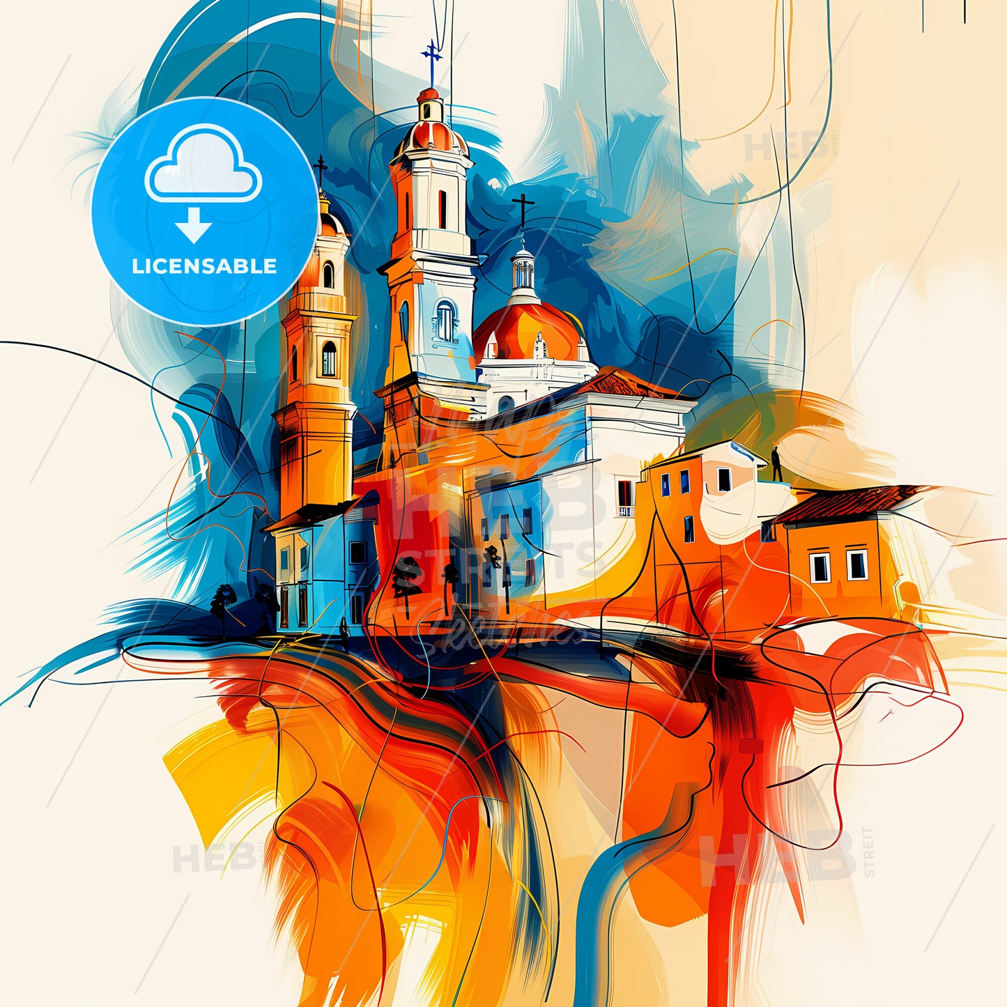 Vibrant Limón, Costa Rica - A Painting Of A Building