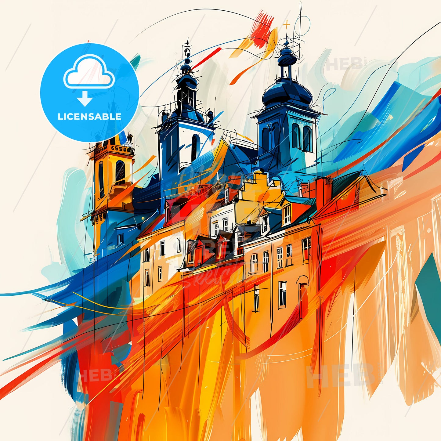 Vibrant Lokeren, Belgium - A Painting Of A Building