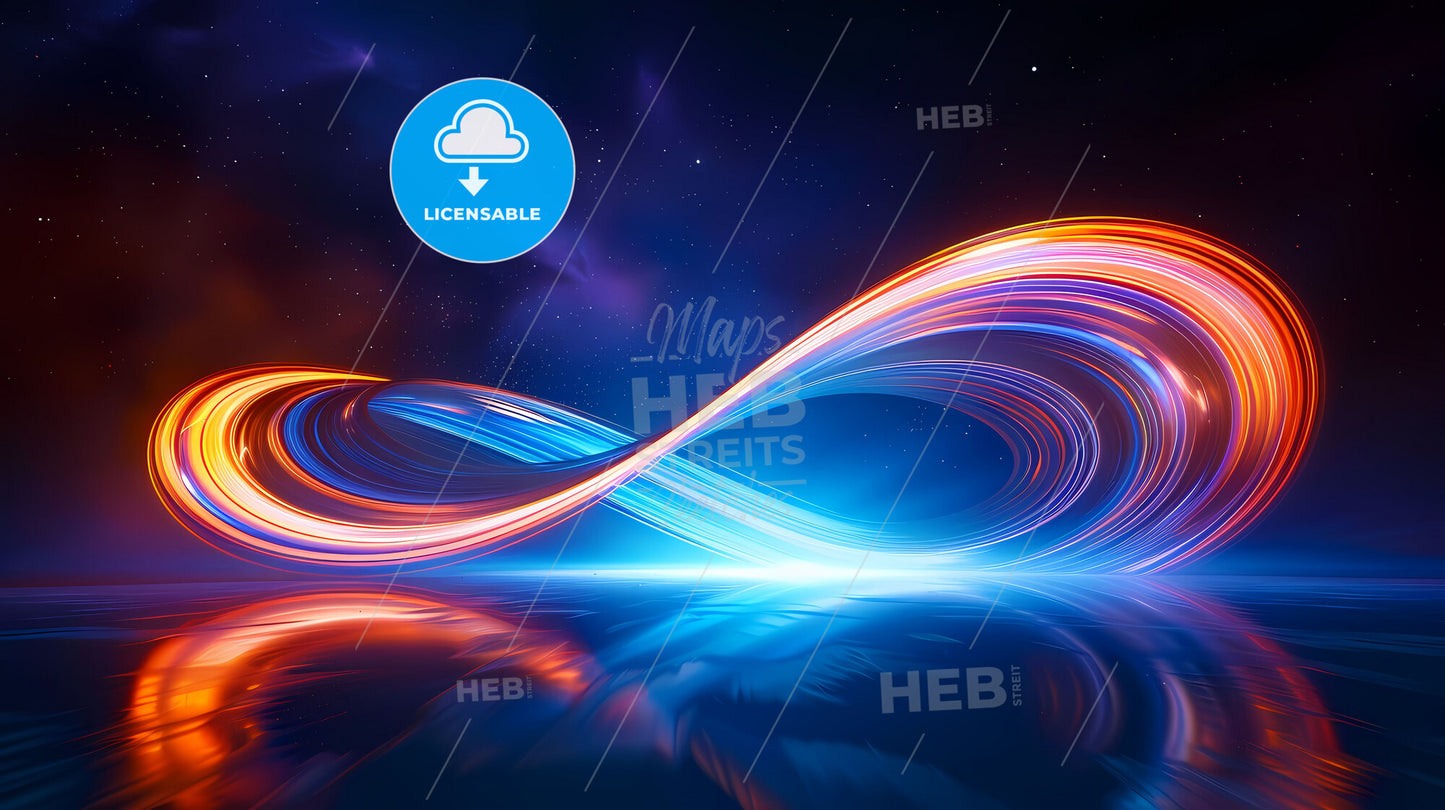 Vibrant Light Painting with Multicolored Streaks Creating an Infinite Symbol, Cinematic 4K Motion Graphics