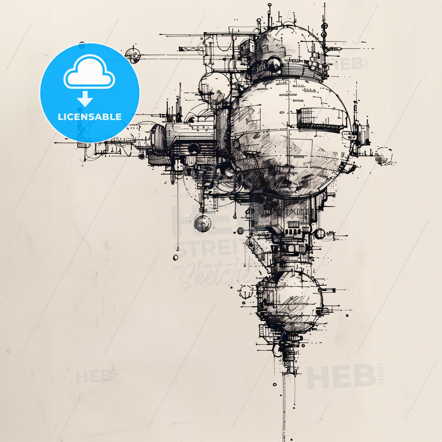 A Drawing Of A Space Ship