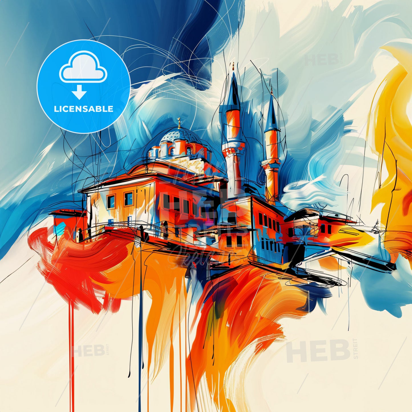 Vibrant Malatya, Turkey - A Painting Of A Building With Towers And Towers