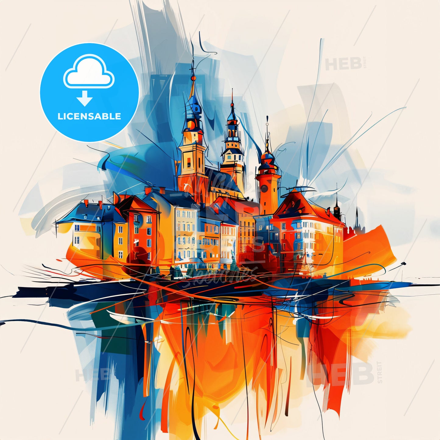 Vibrant Mannheim, Germany - A Painting Of A City