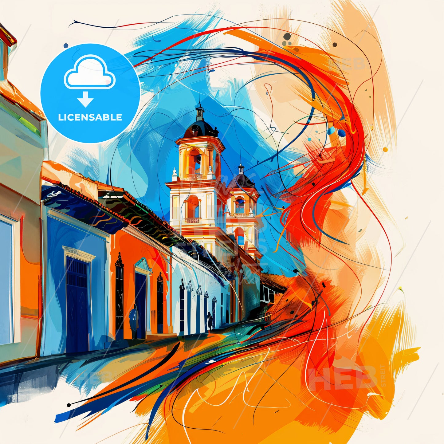 Vibrant Masaya, Nicaragua - A Colorful Painting Of A Building