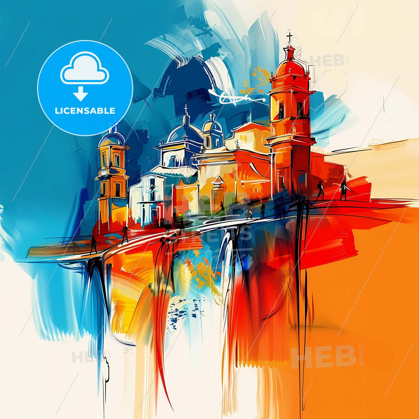 Vibrant Matamoros, Mexico - A Painting Of A Building