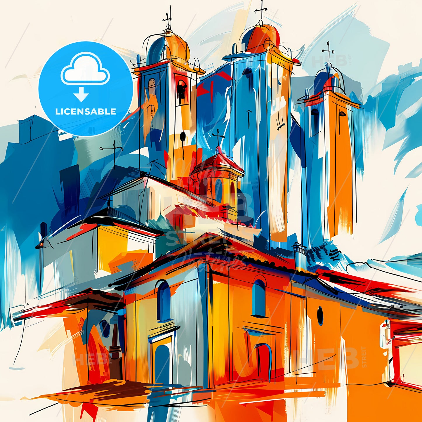 Vibrant Maturin, Venezuela - A Painting Of A Building With Towers