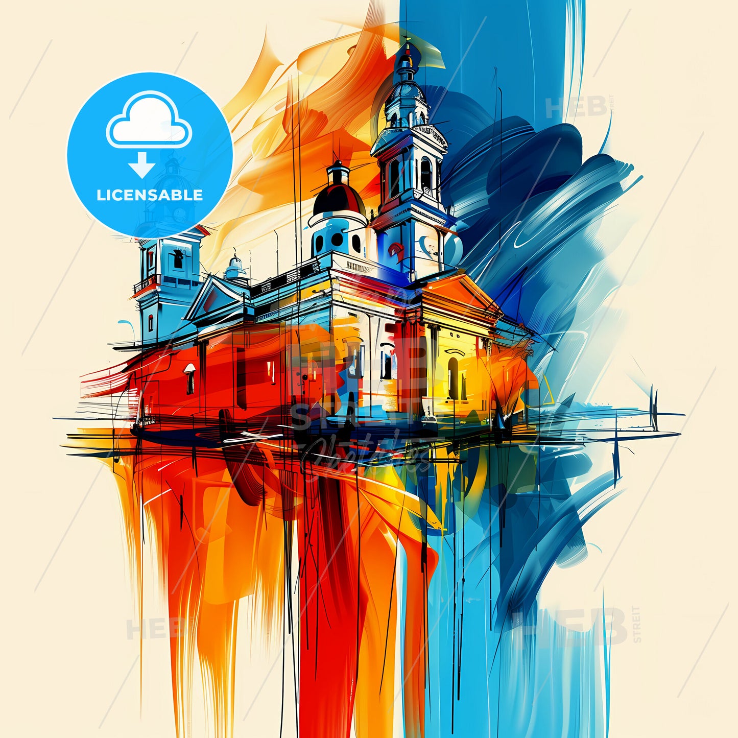 Vibrant May Pen, Jamaica - A Painting Of A Building