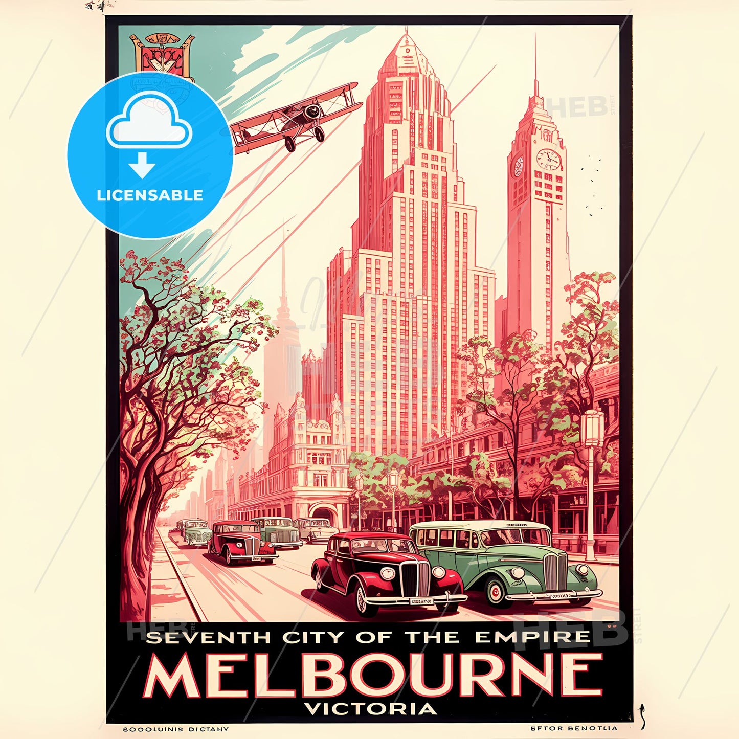 Melbourne: Timeless Art Deco Dreamscape in Turquoise Elegance