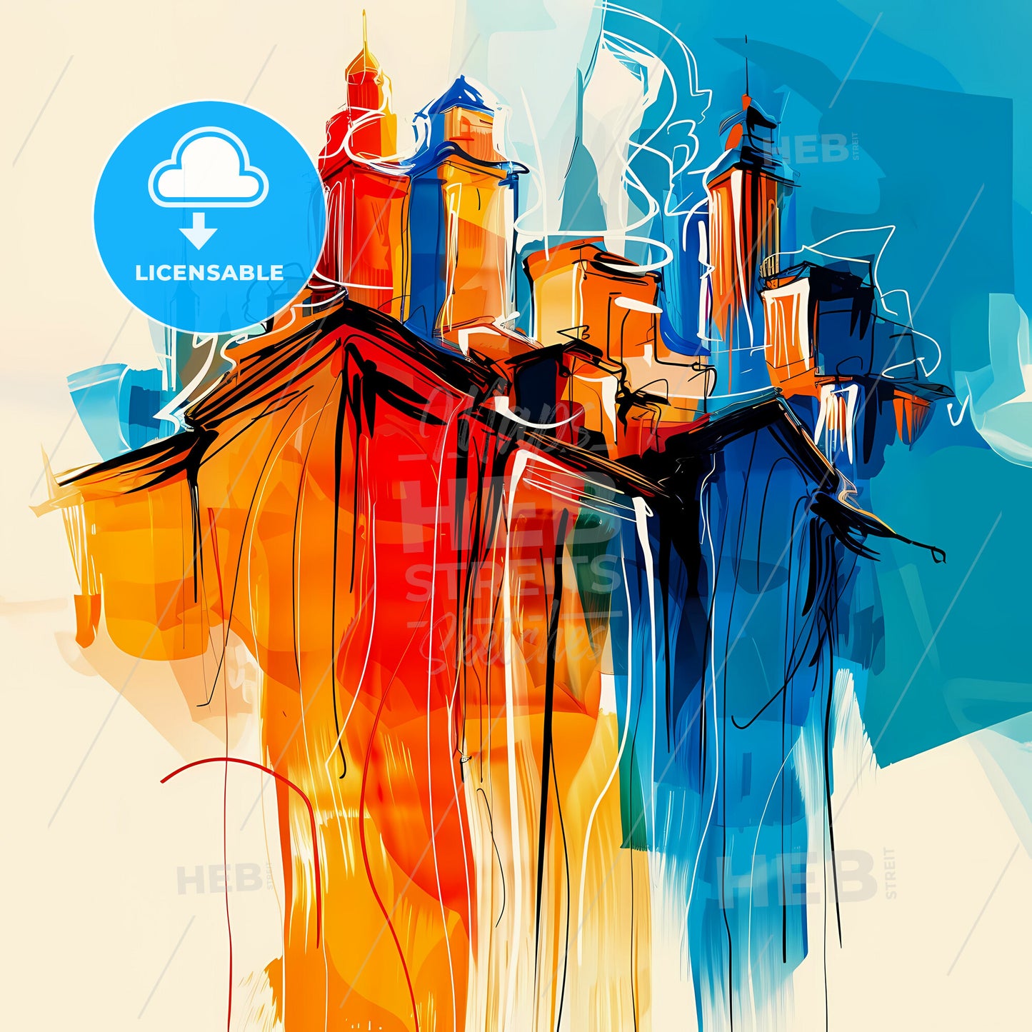 Vibrant Mesquite, Texas - A Colorful Cityscape With Towers