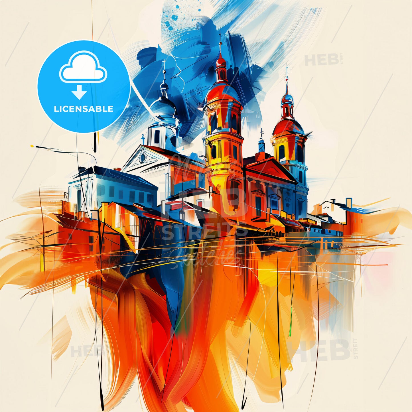 Vibrant Metz, France - A Painting Of A Building