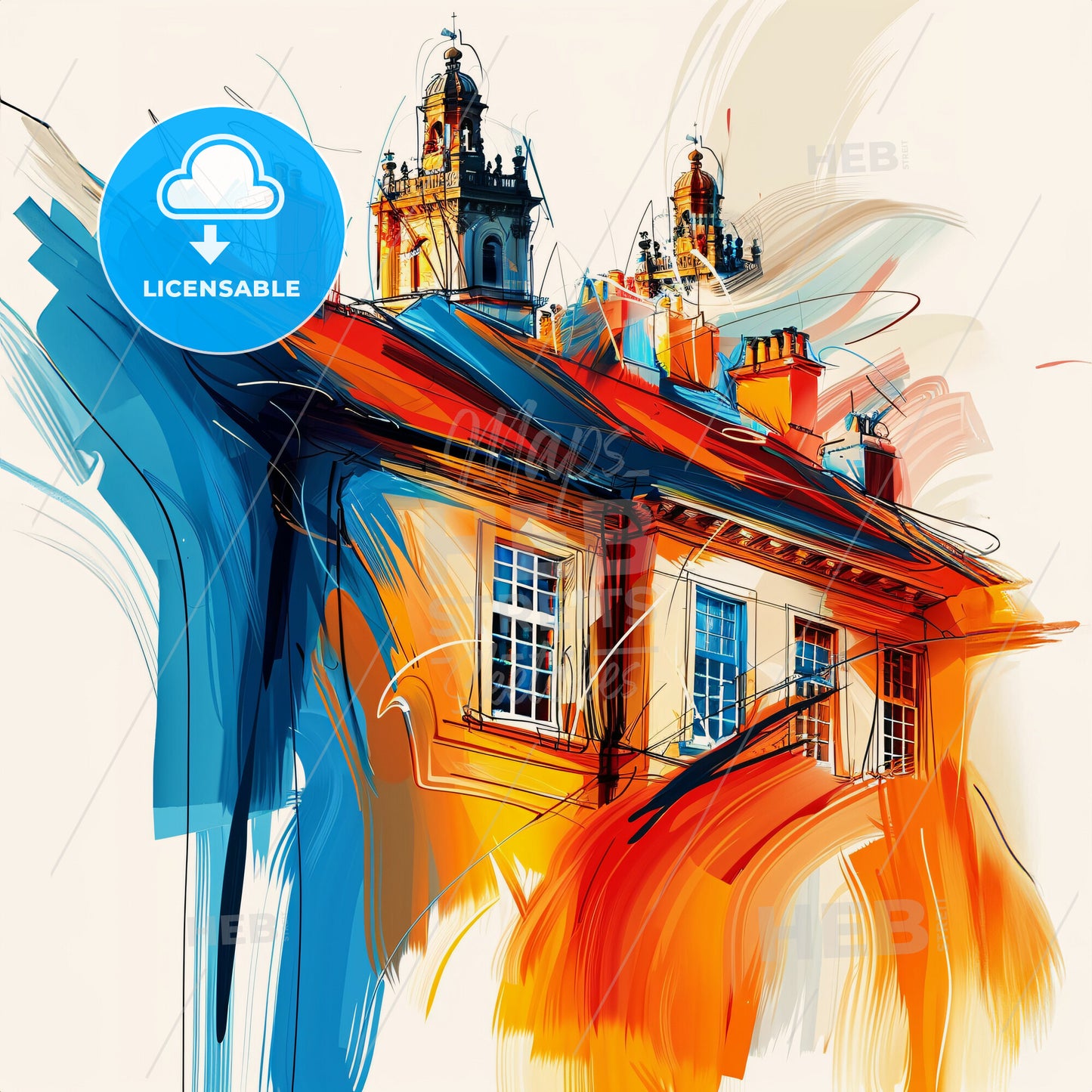 Vibrant Middlesbrough, England - A Painting Of A Building