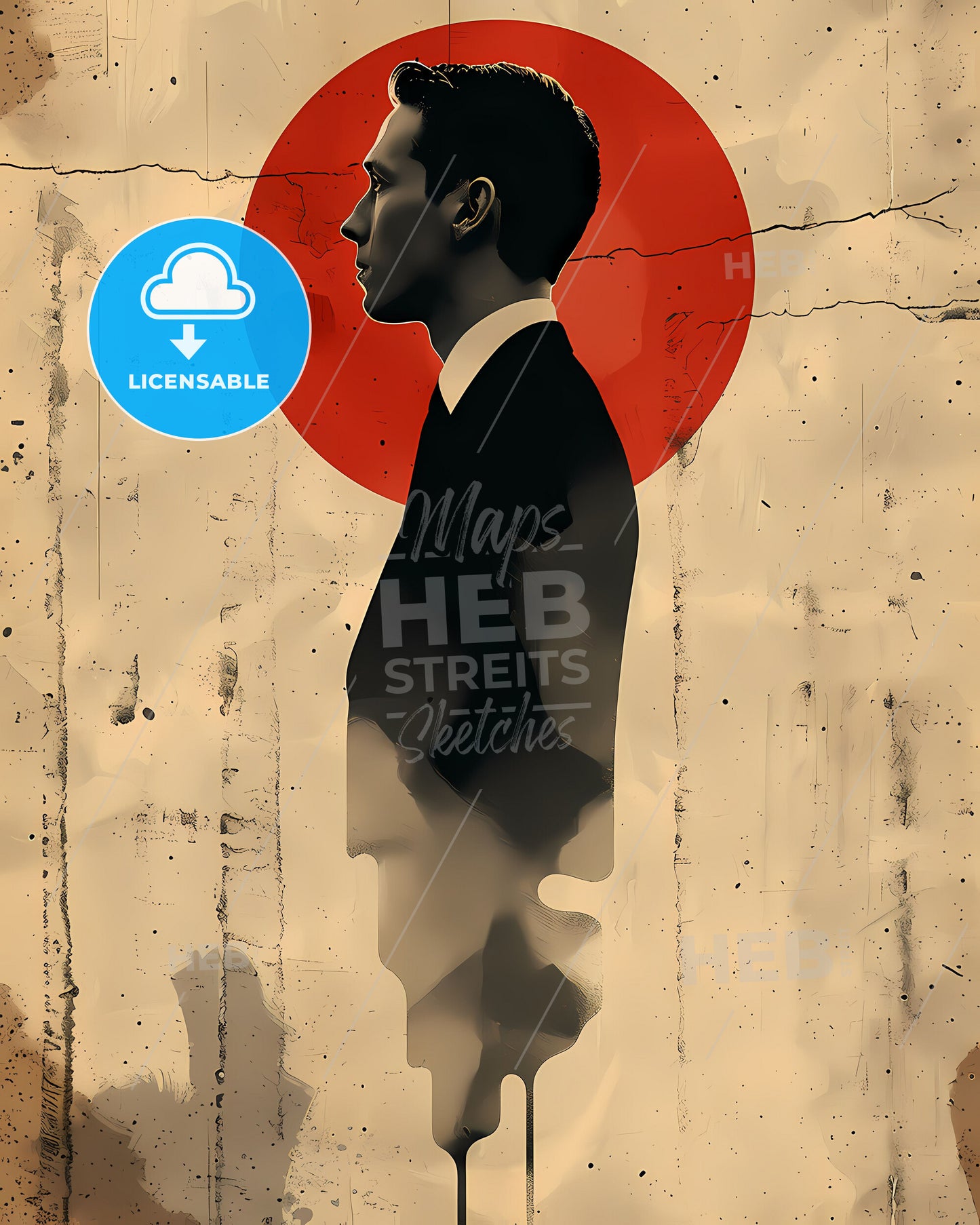 Vibrant Art Painting Poster Background Featuring a Distinguished Gentleman in a Bespoke Suit