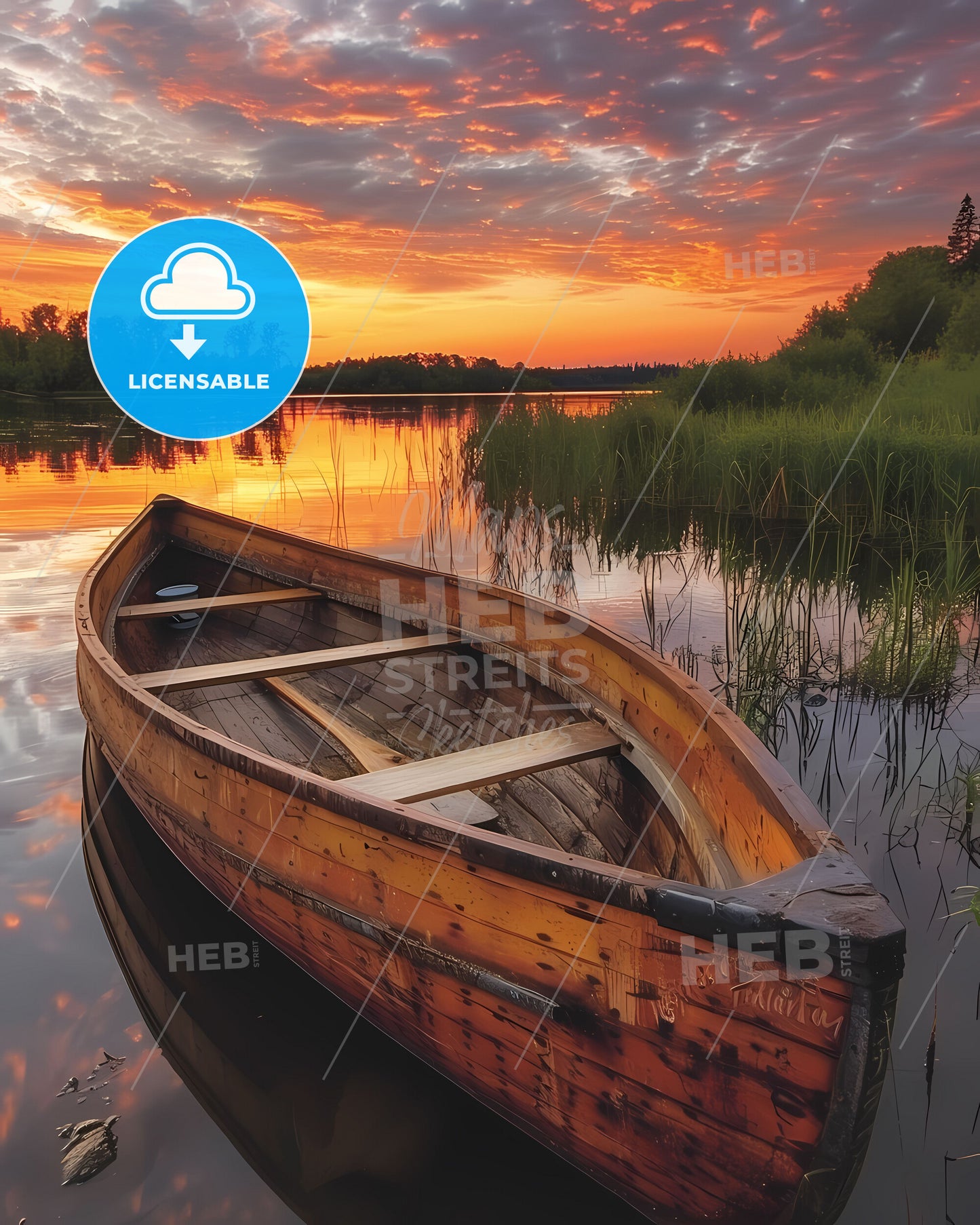 Vibrant Art Painting of a Boat Floating on Minnesota Lake Waters