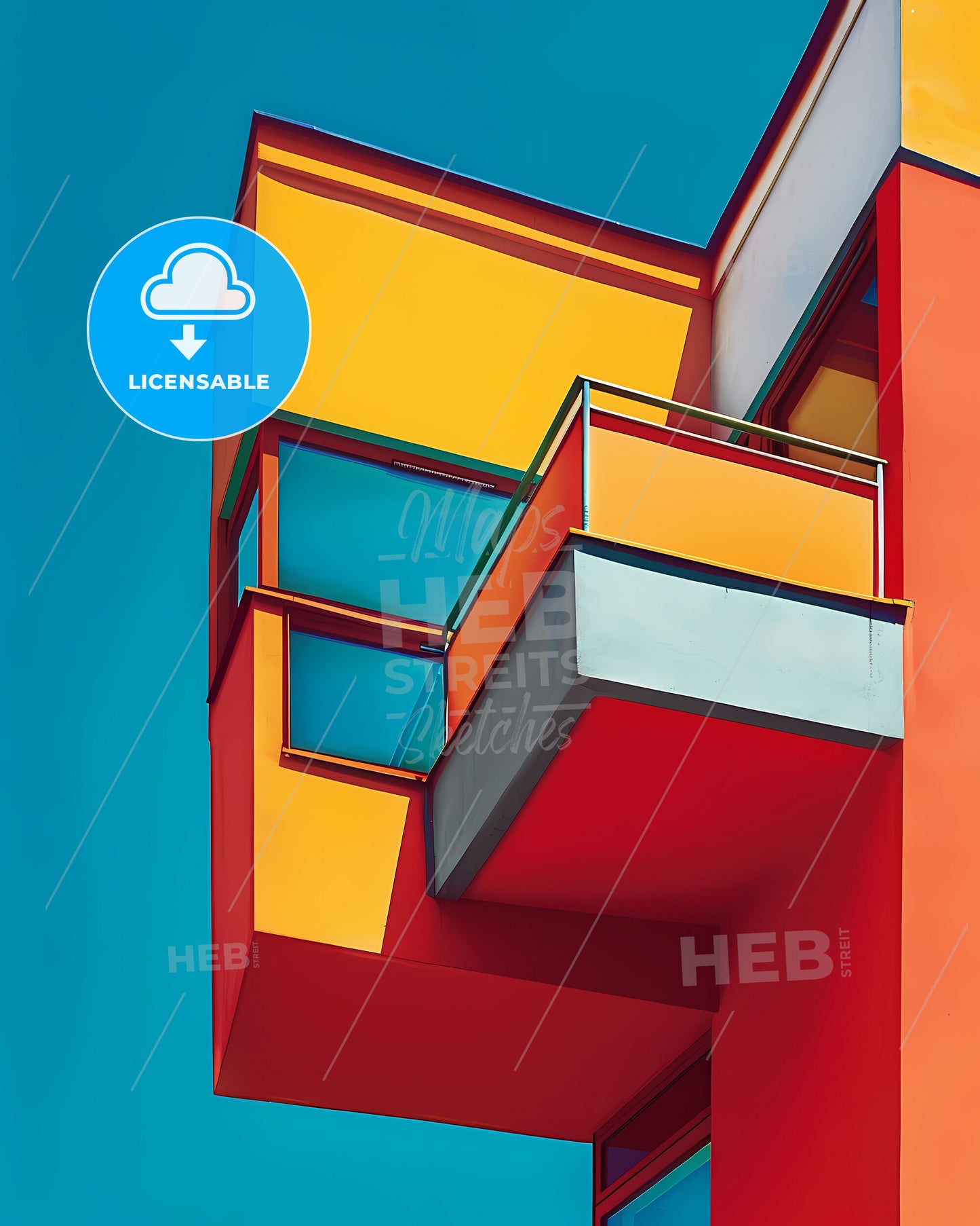 Colorful Bauhaus Poster: Vibrant Painting Emphasizing Art