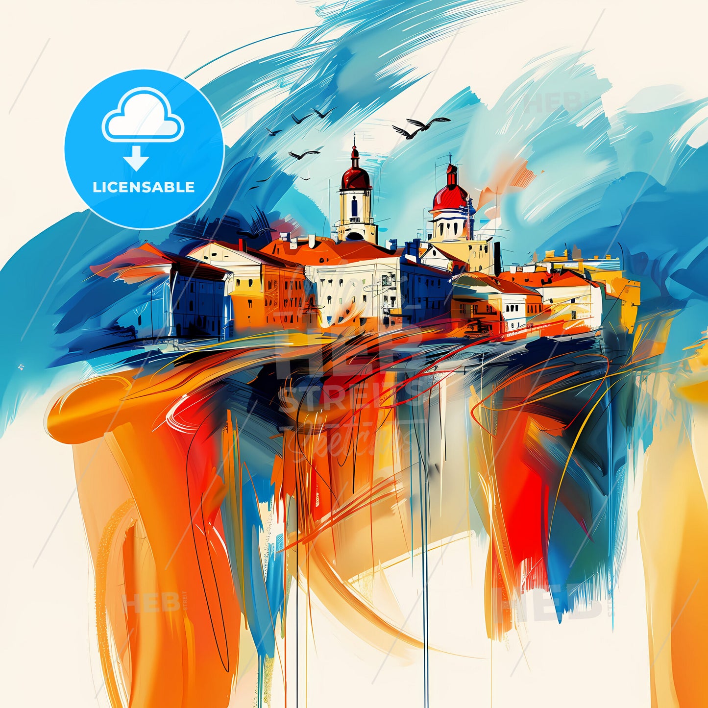 Vibrant Могілеў, Belarus - A Painting Of A City