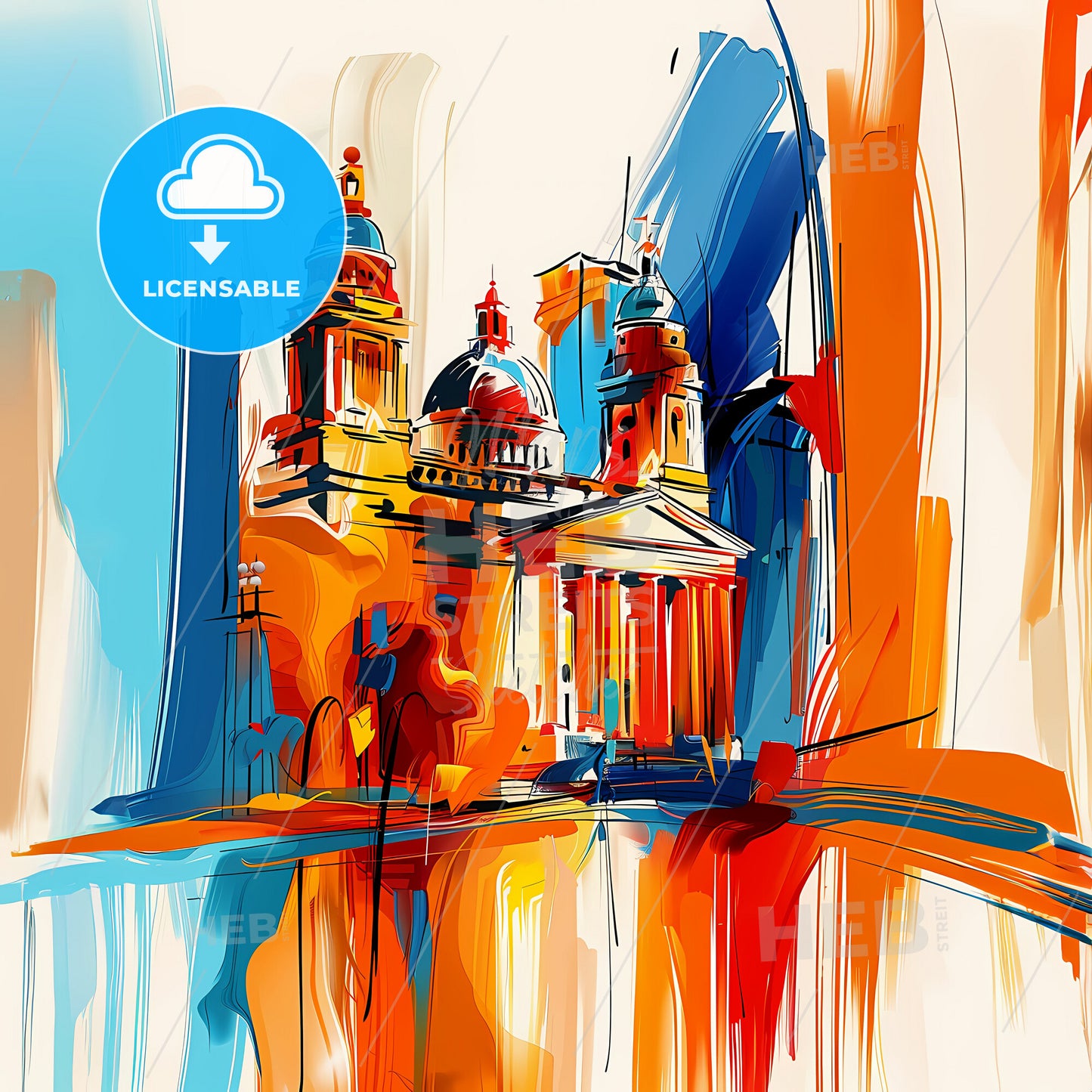 Vibrant Montgomery, Alabama - A Painting Of A Building With Columns And Domes