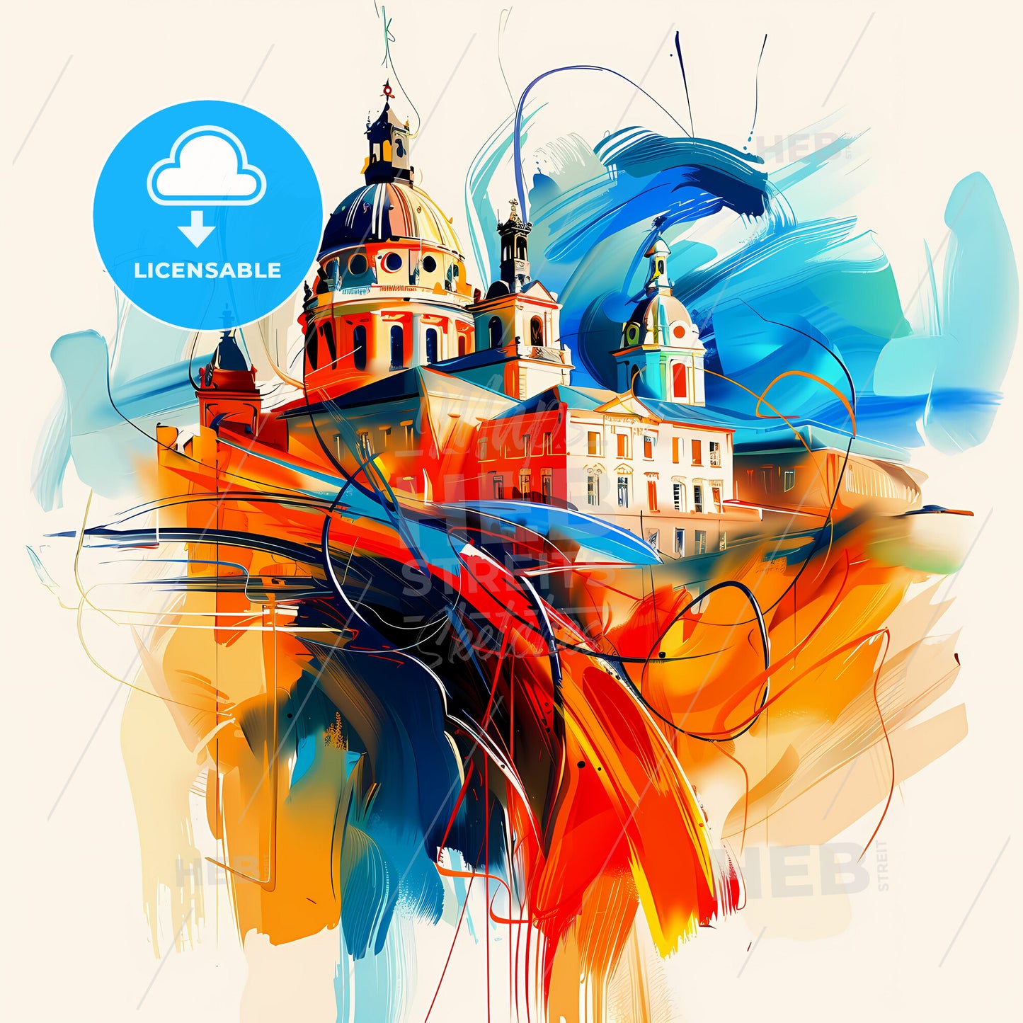 Vibrant Montreuil, France - A Painting Of A Building