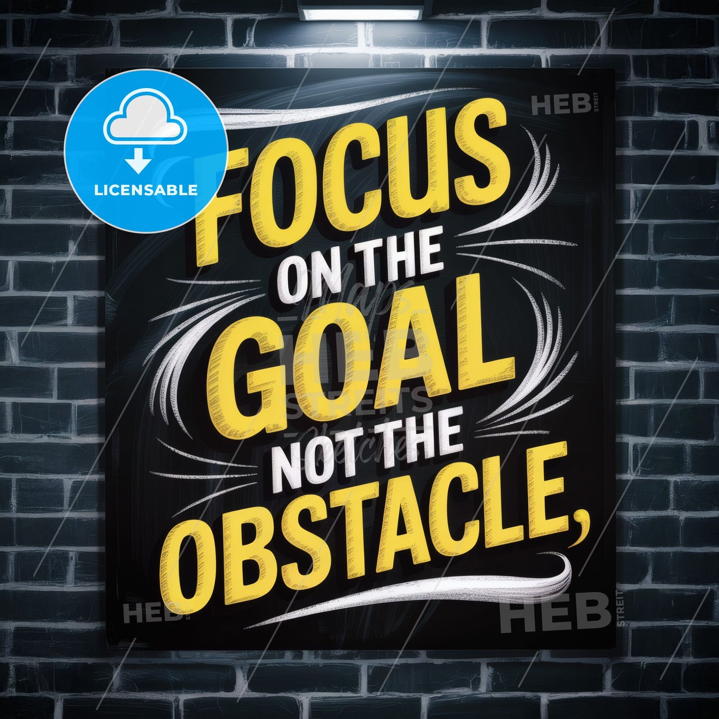 Motivational Wall Art: Focus on Goals, Not Obstacles - Inspirational Quote for Success and Perseverance
