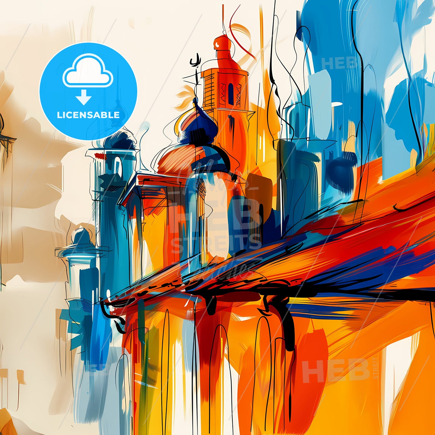 Vibrant Musaffah City , United Arab Emirates - A Painting Of A City